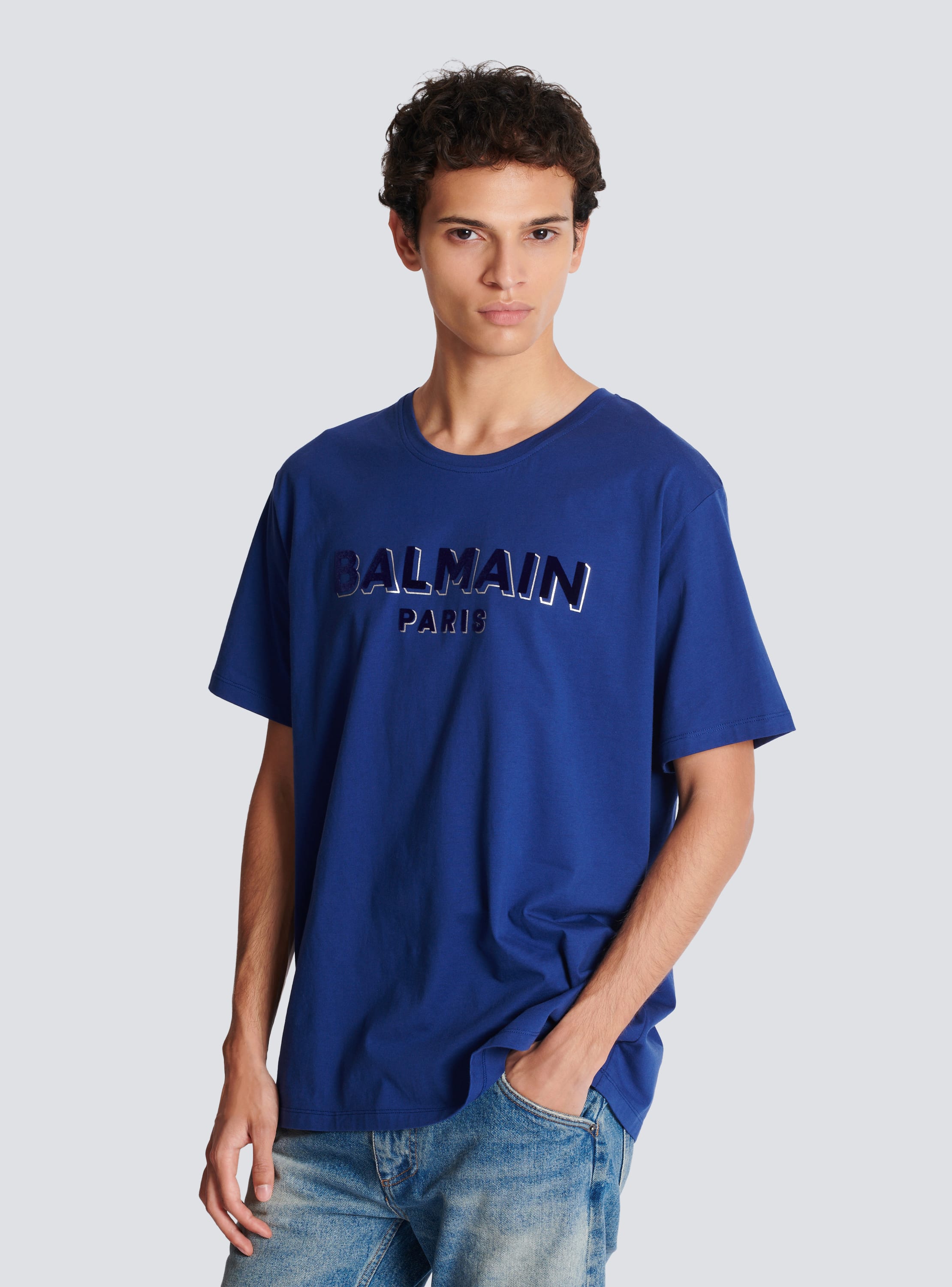 balmain metallic t shirt