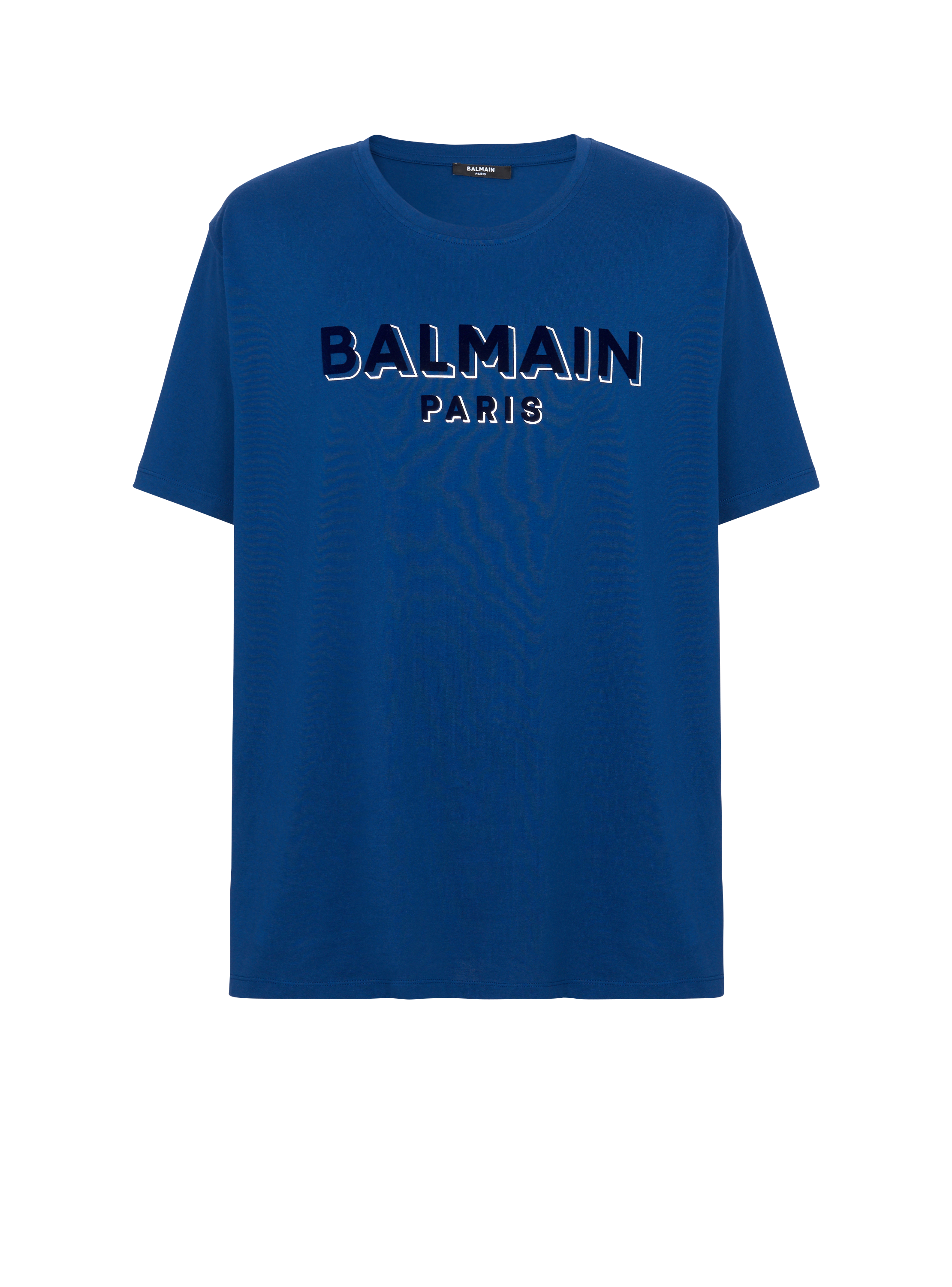 Balmain T-Shirt mit beflocktem Metallic-Print