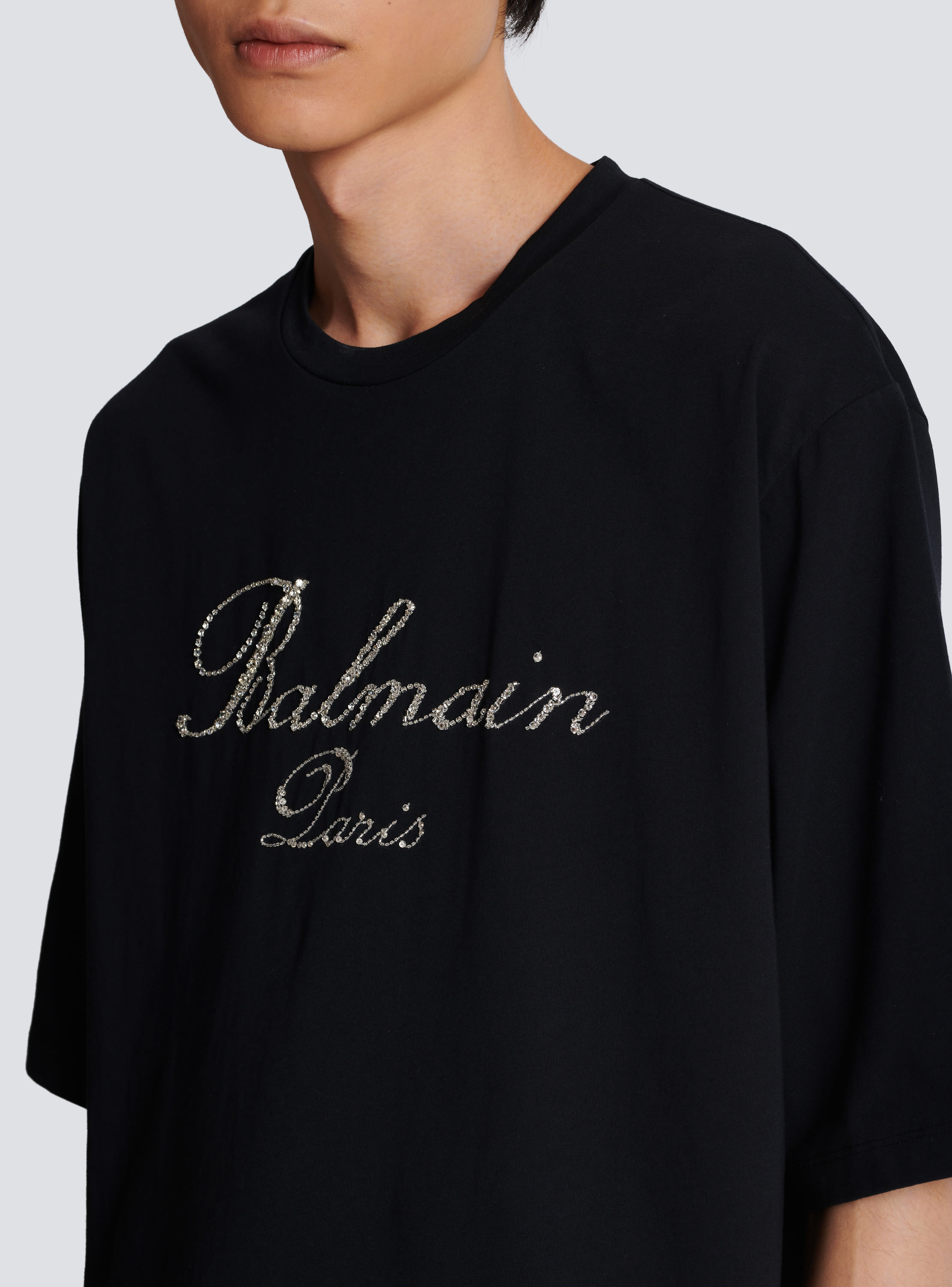 Balmain Signature embroidered T shirt