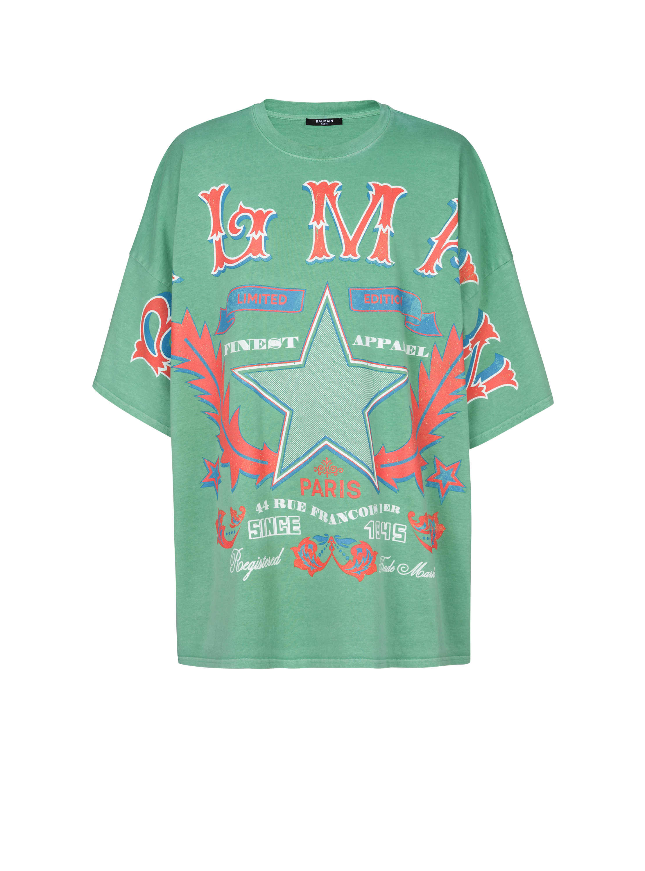 Balmain Western T-Shirt, grün, hi-res