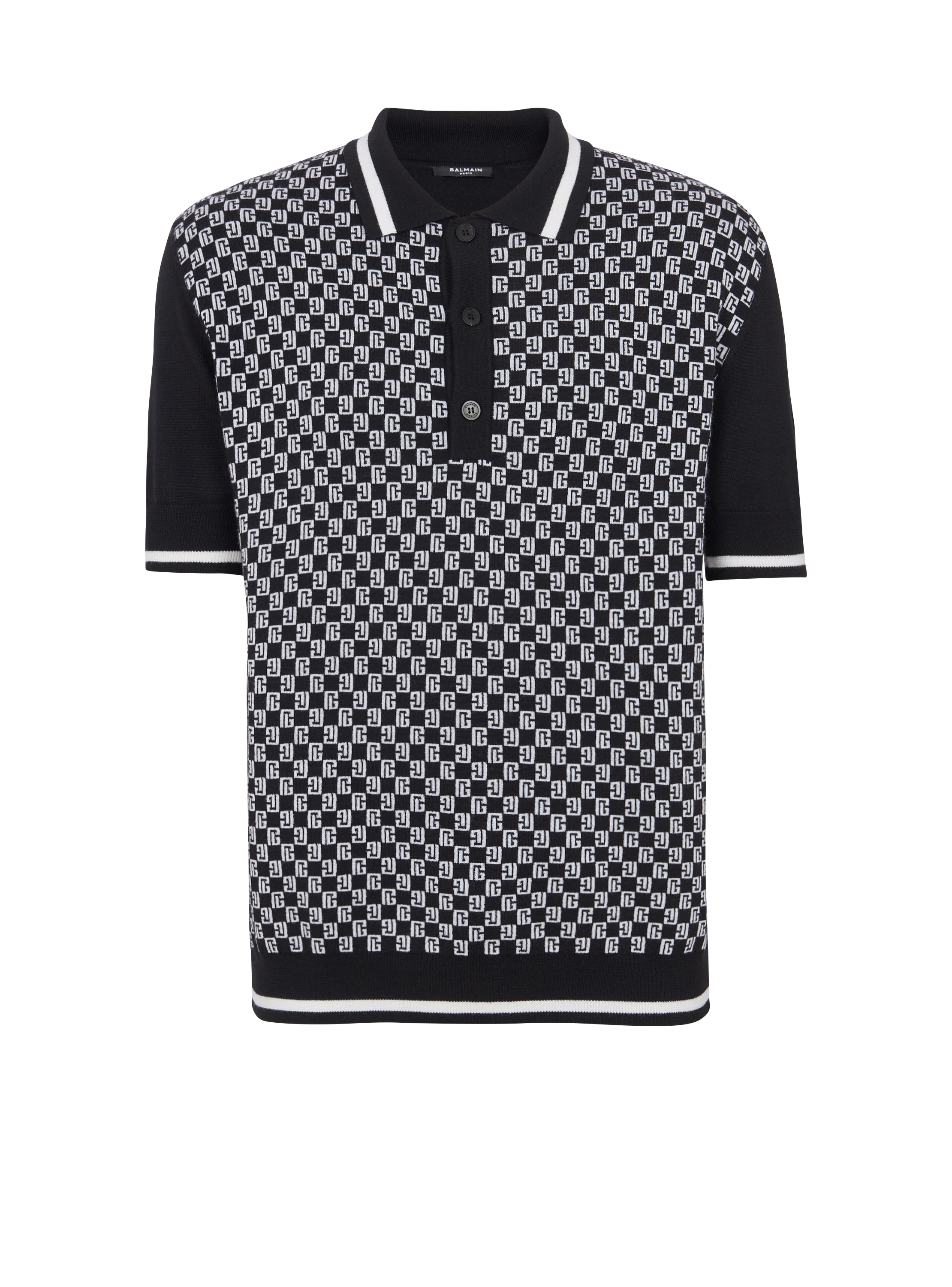 Poloshirt mit Mini-Monogramm, schwarz, hi-res