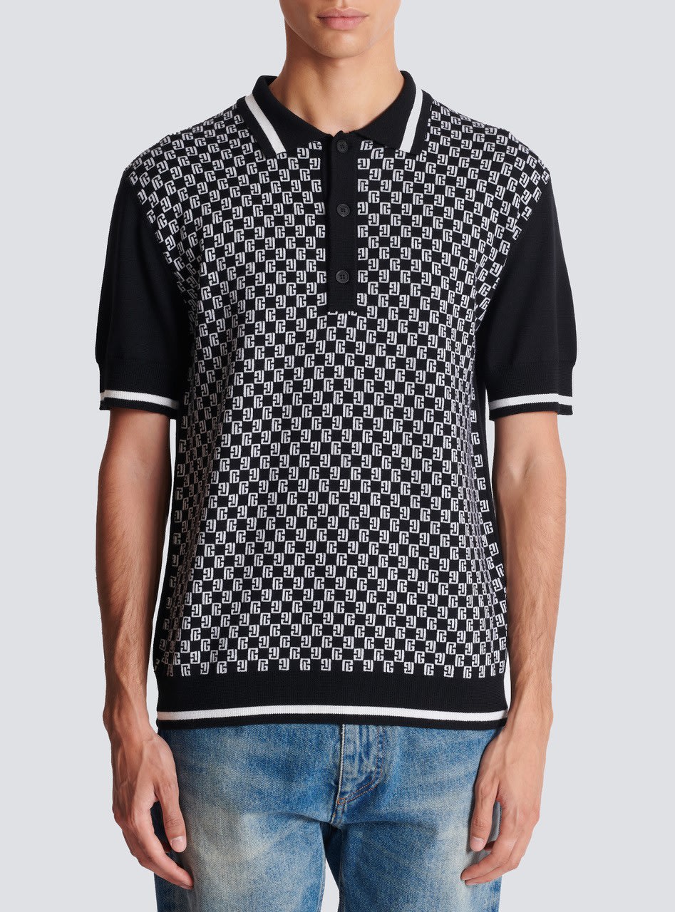 Balmain Black amp; Off-White Mini Monogram Shirt