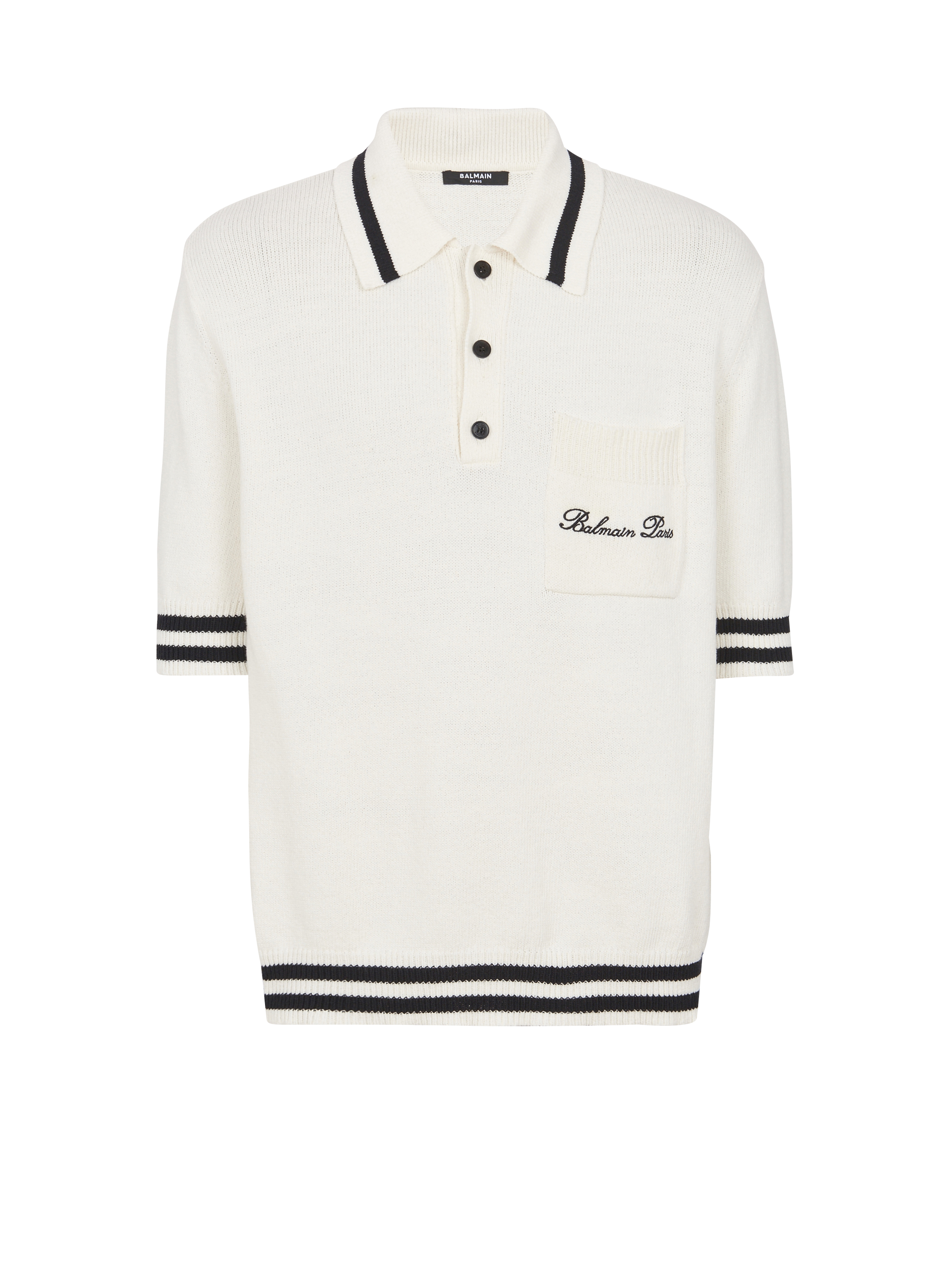 Balmain Signature polo shirt, white, hi-res