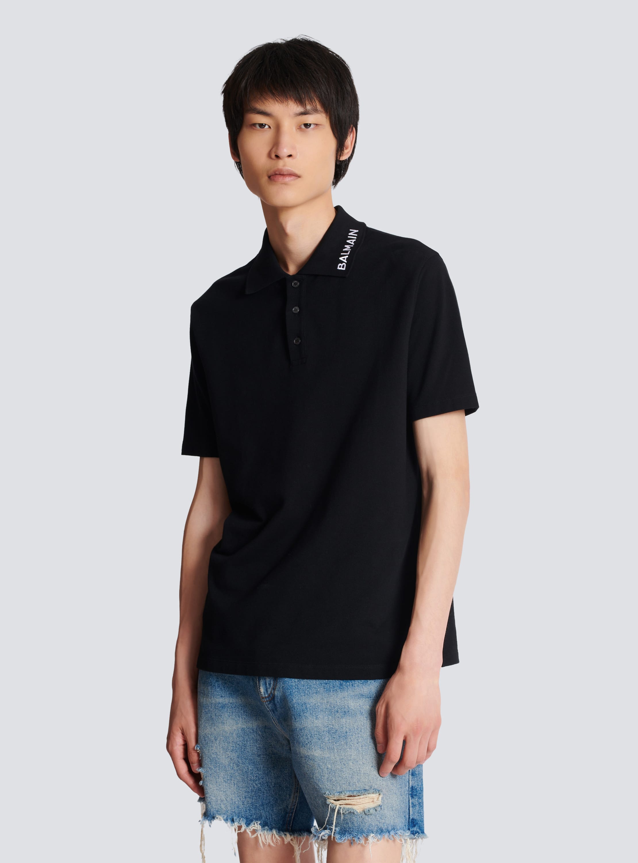 Balmain embroidered polo shirt