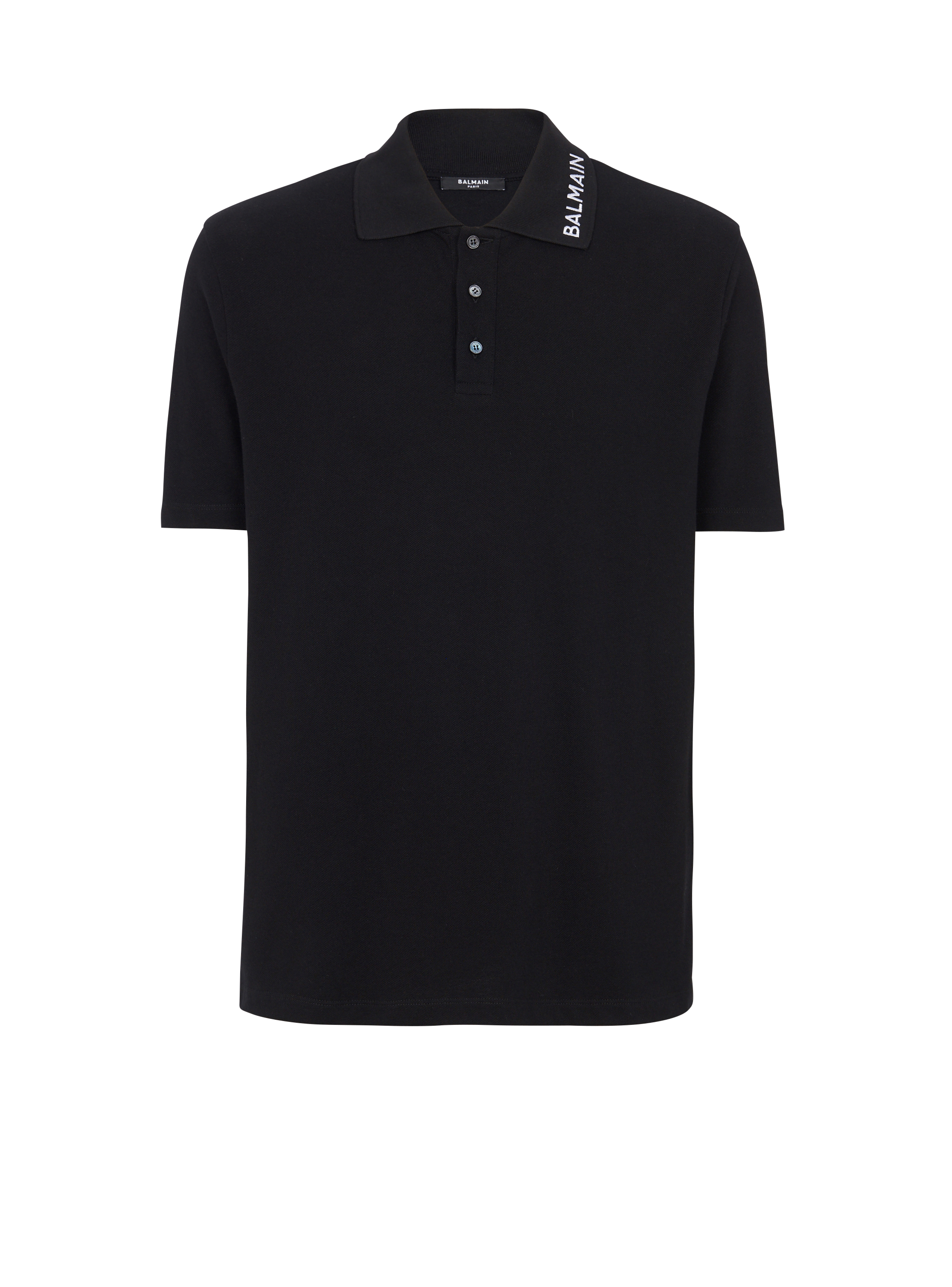 Balmain embroidered polo shirt, black, hi-res