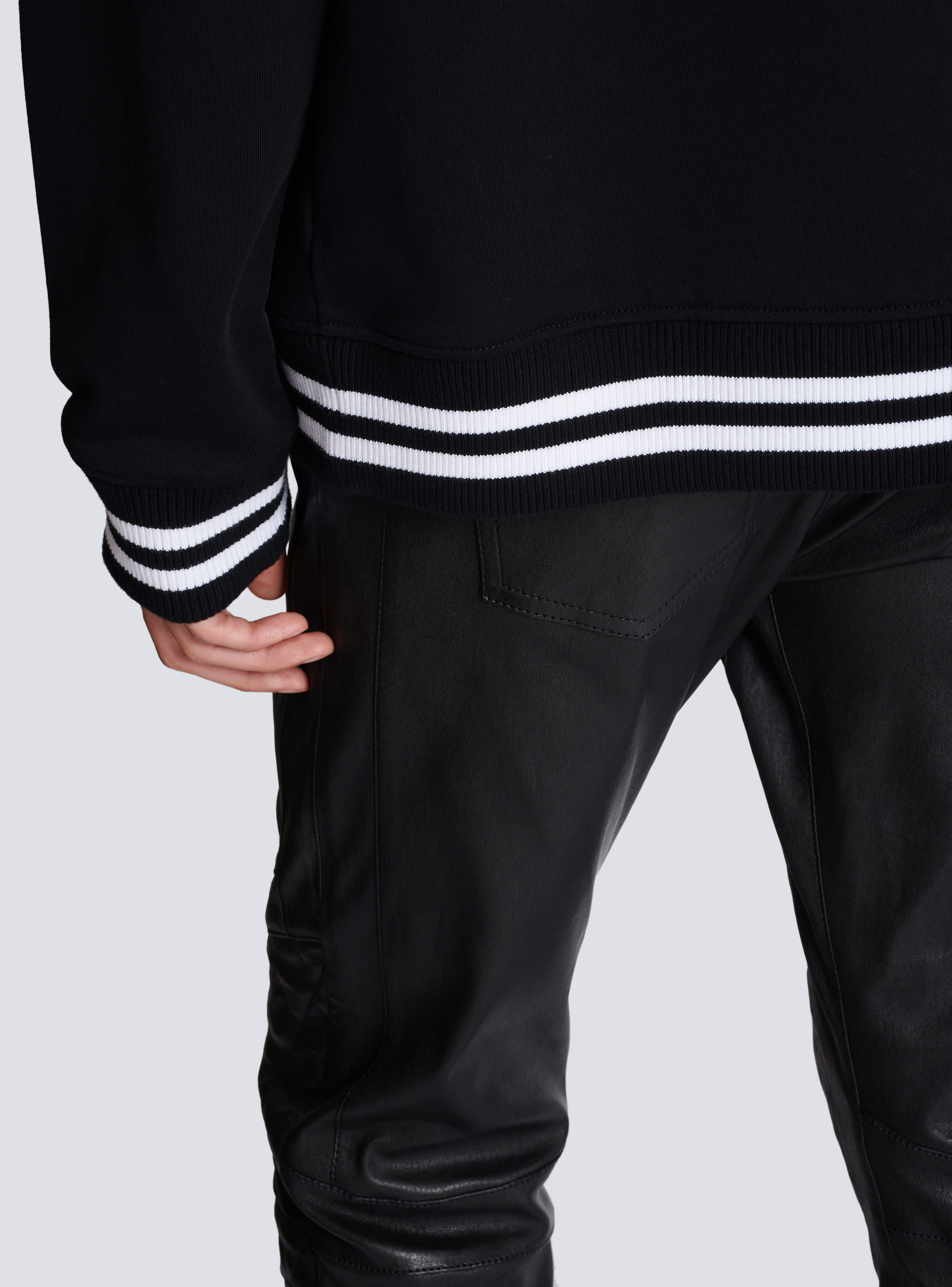 Balmain // Black Side Zip Logo Hoodie – VSP Consignment