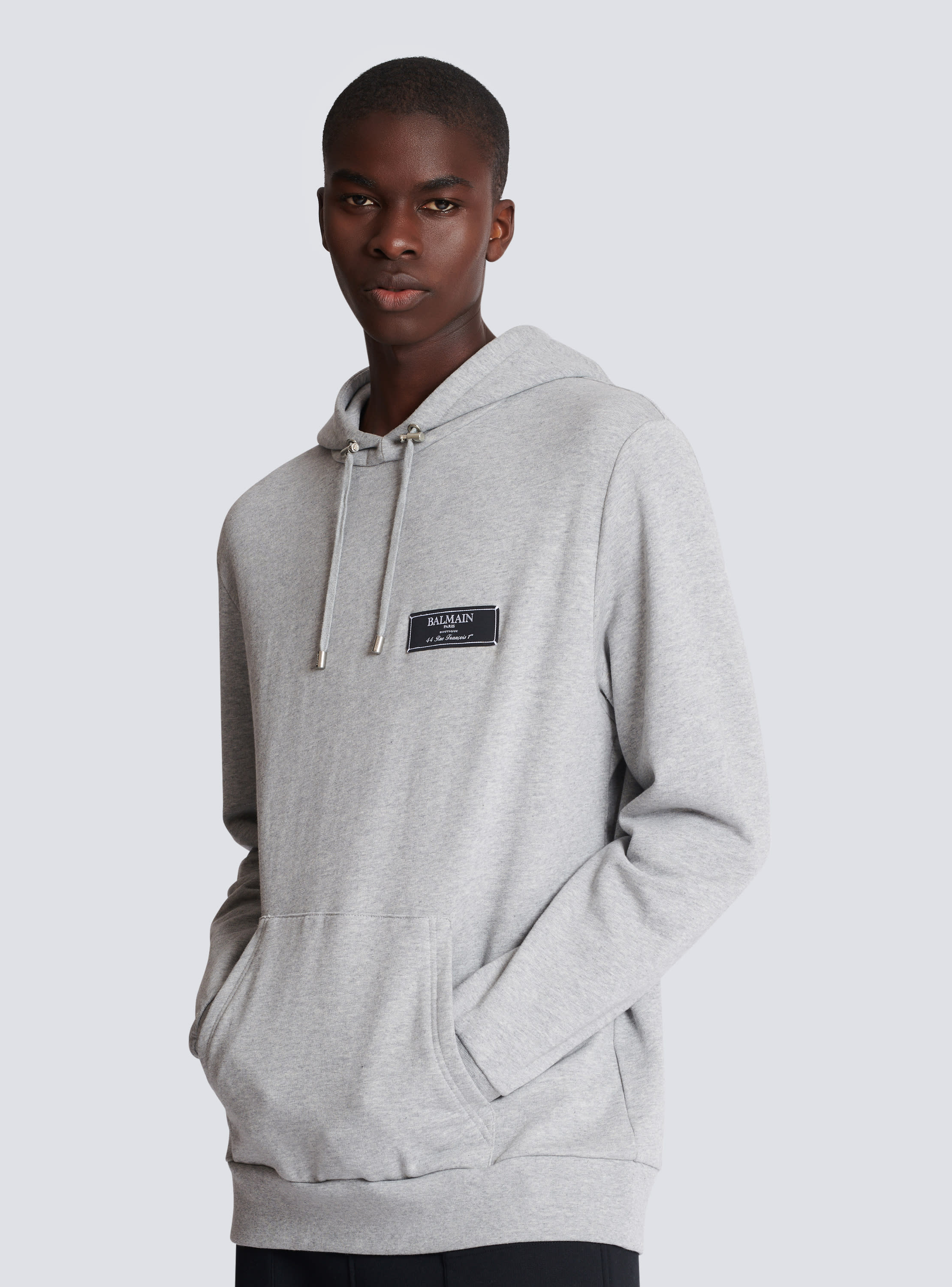 BALMAIN Washed Hoodie in Grey