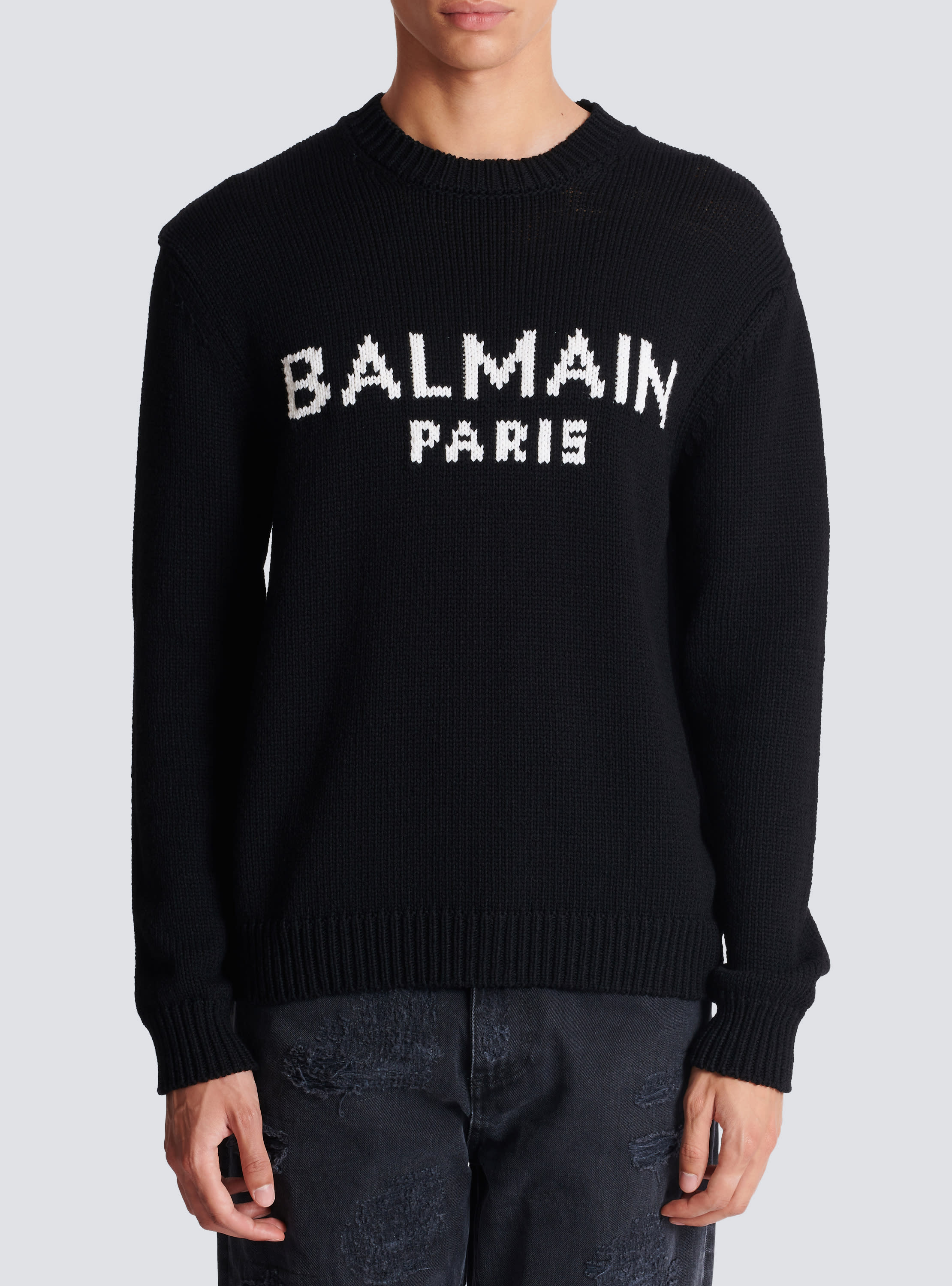 Balmain merino wool jumper black - Men | BALMAIN