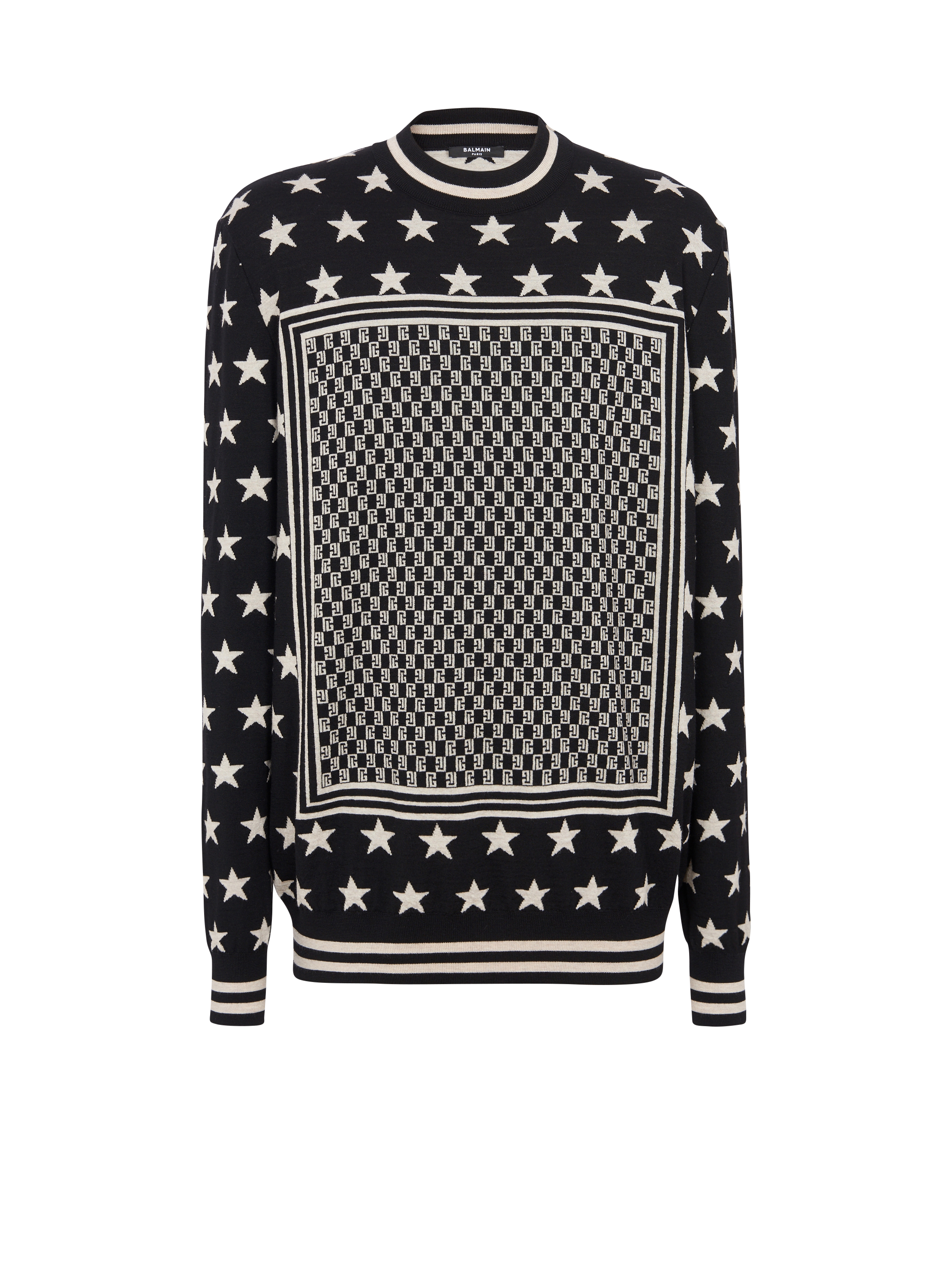 Pullover mit Mini-Monogramm und Sternen