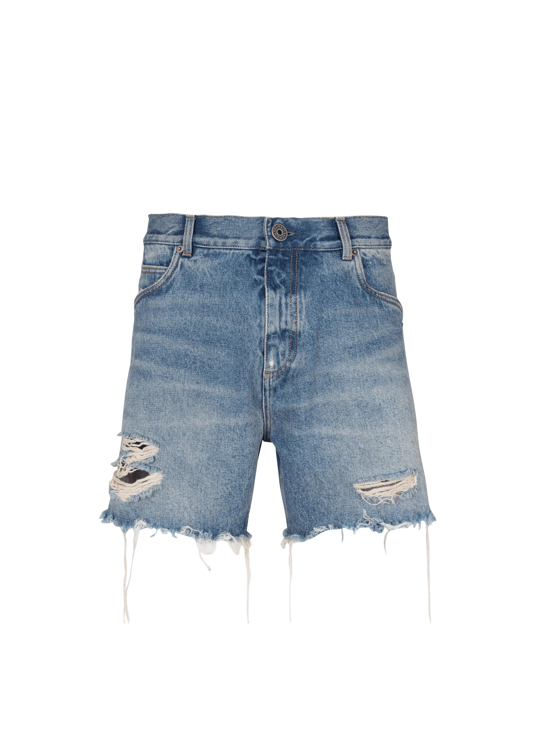 Short unisexe en denim vintage Blue Wash