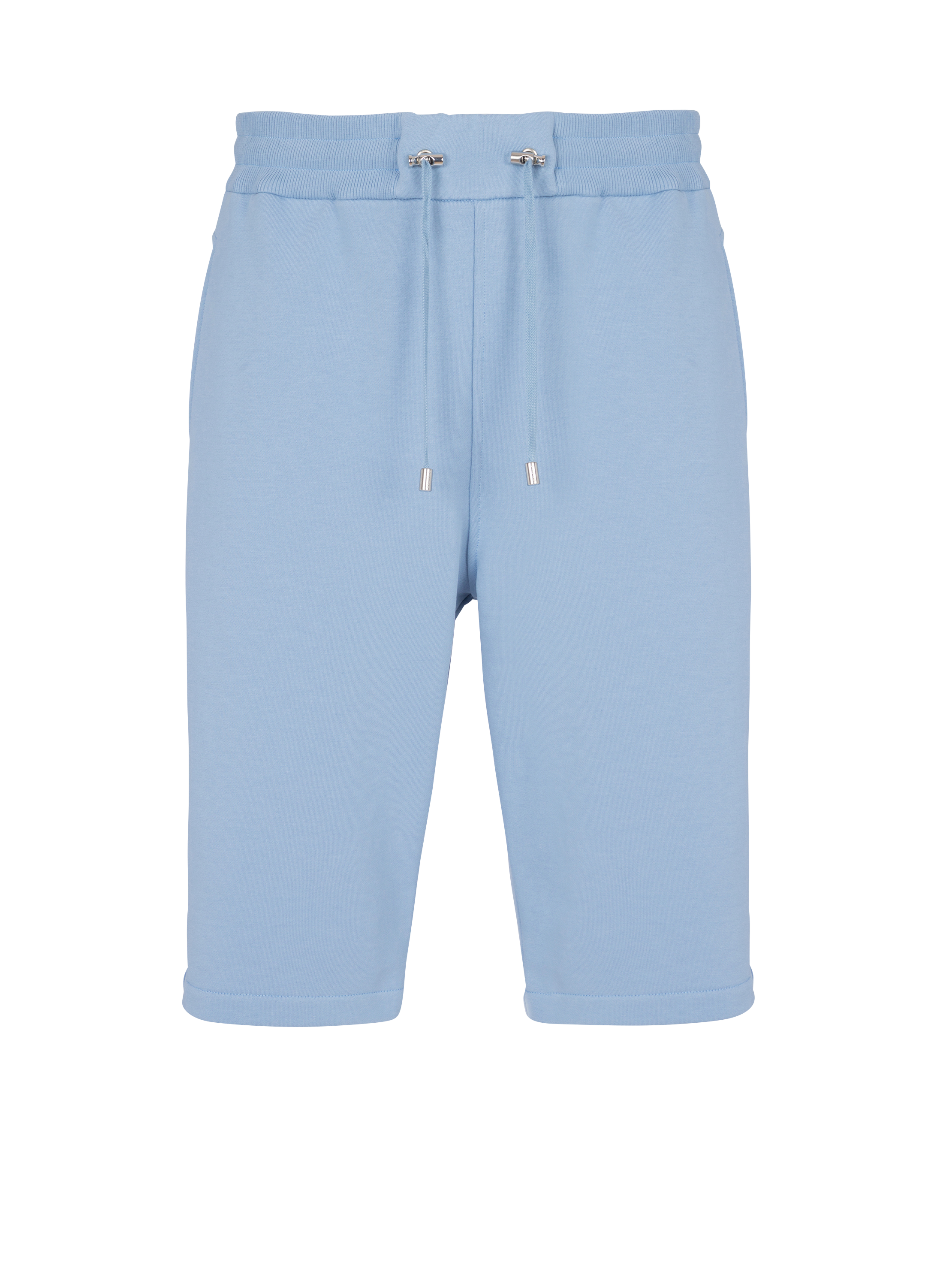 Pantalones cortos de algodón con el logotipo flocado de Balmain Paris
