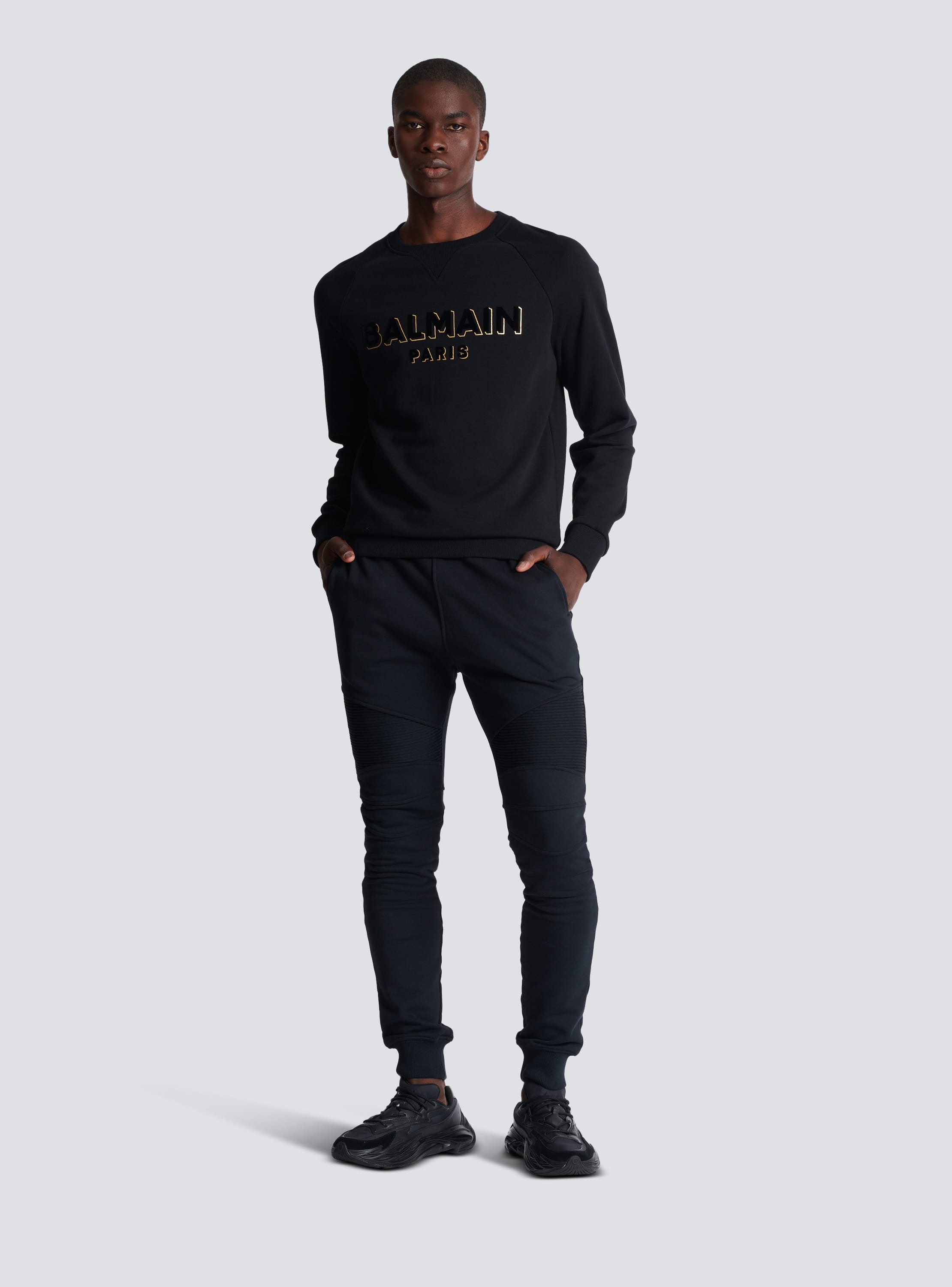 Balmain Paris flocked joggers