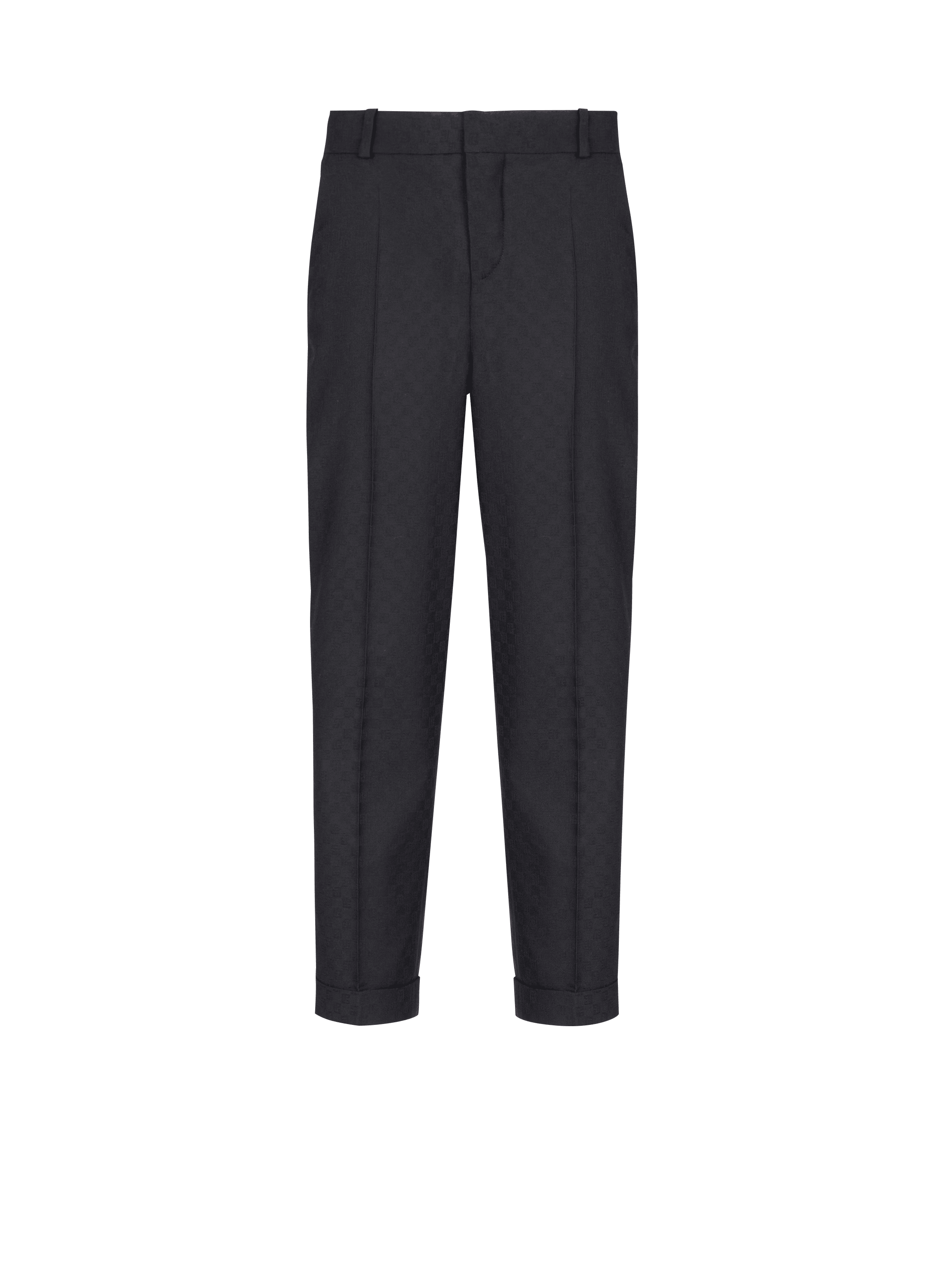Pantalones de lana con monograma, negro, hi-res