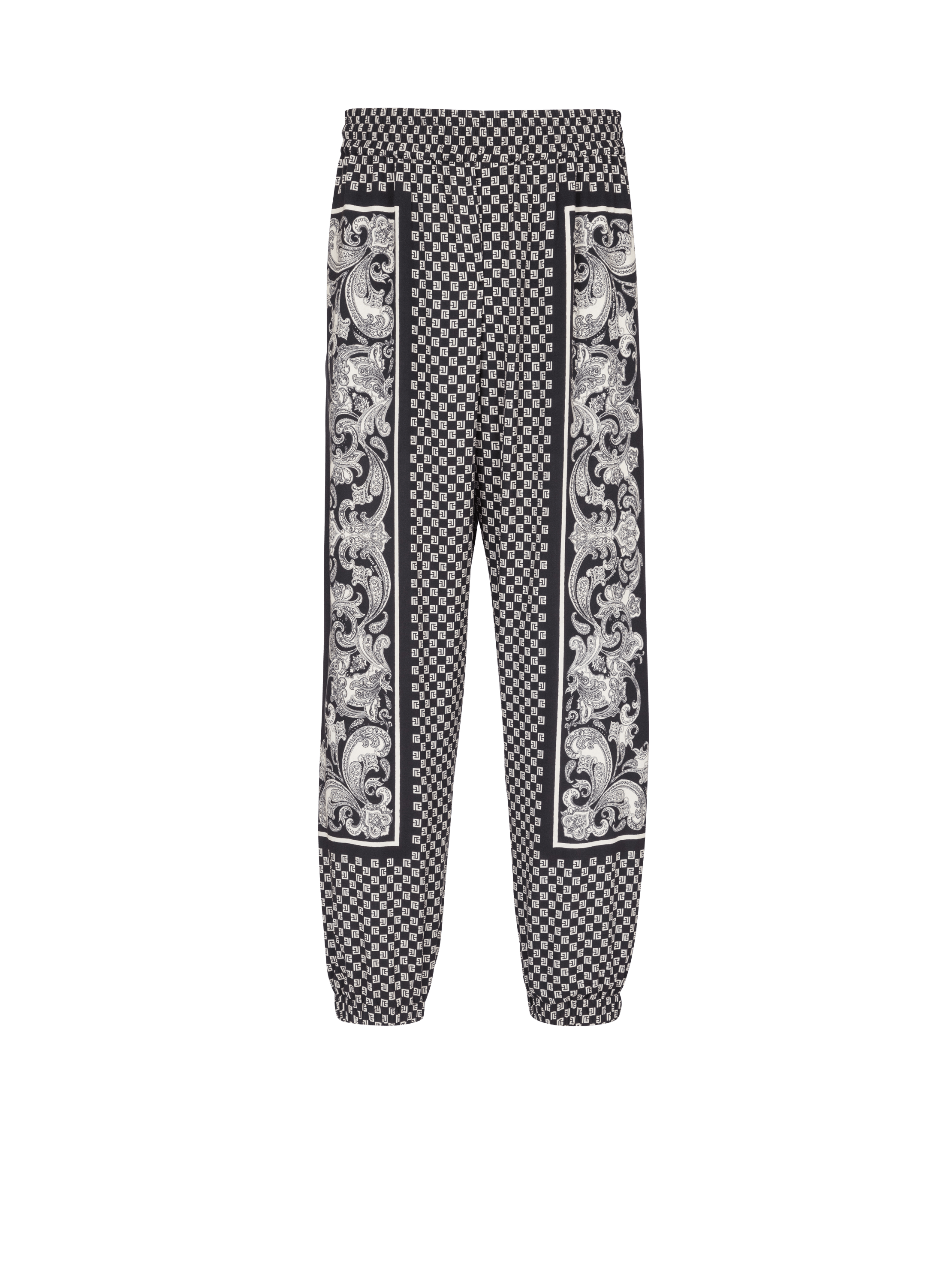 Pantalon mini monogramme à imprimé cachemire