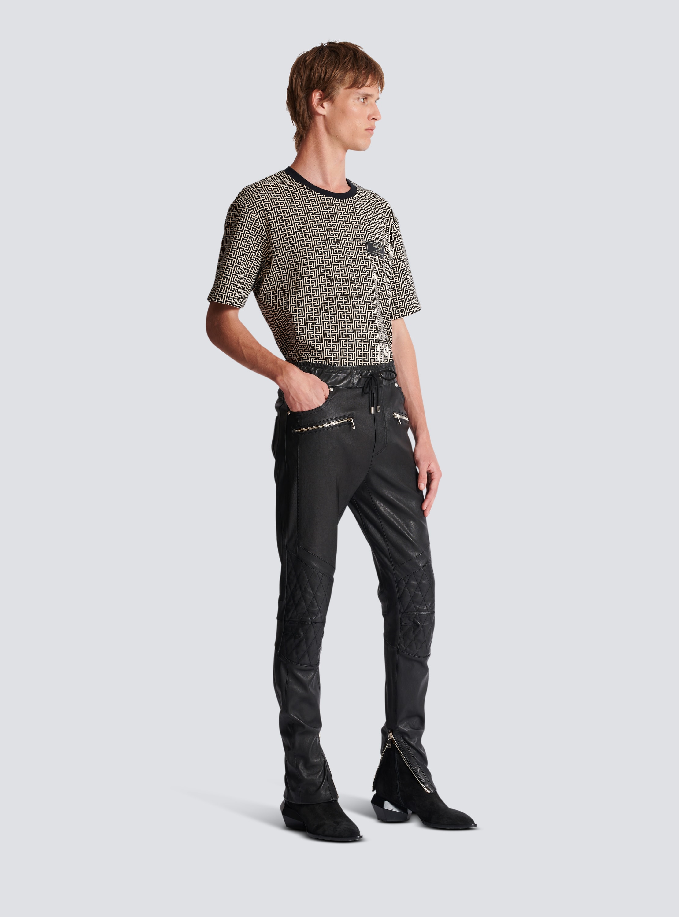 Balmain Leather trousers, Men's Clothing