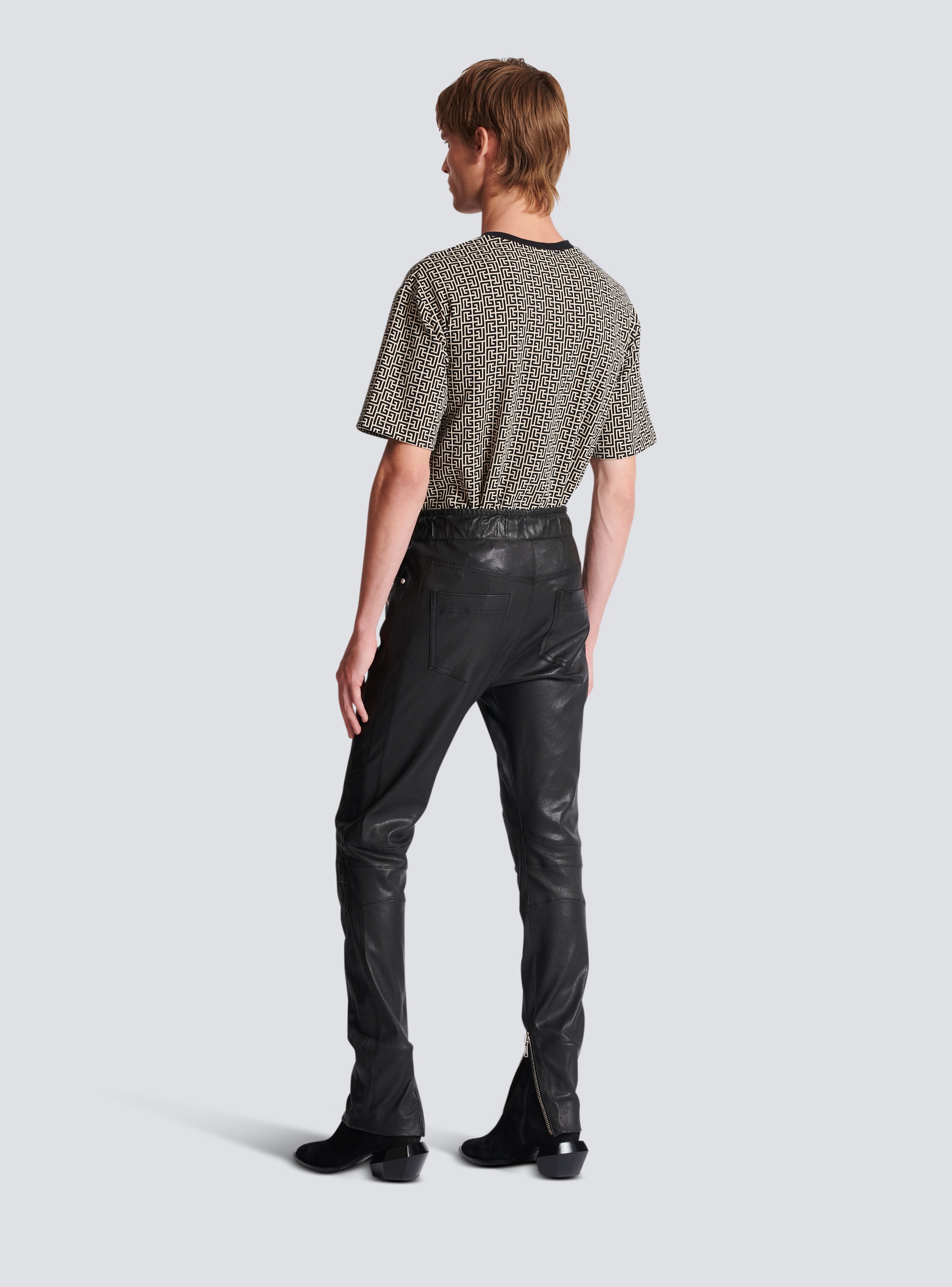 Stretch leather trousers