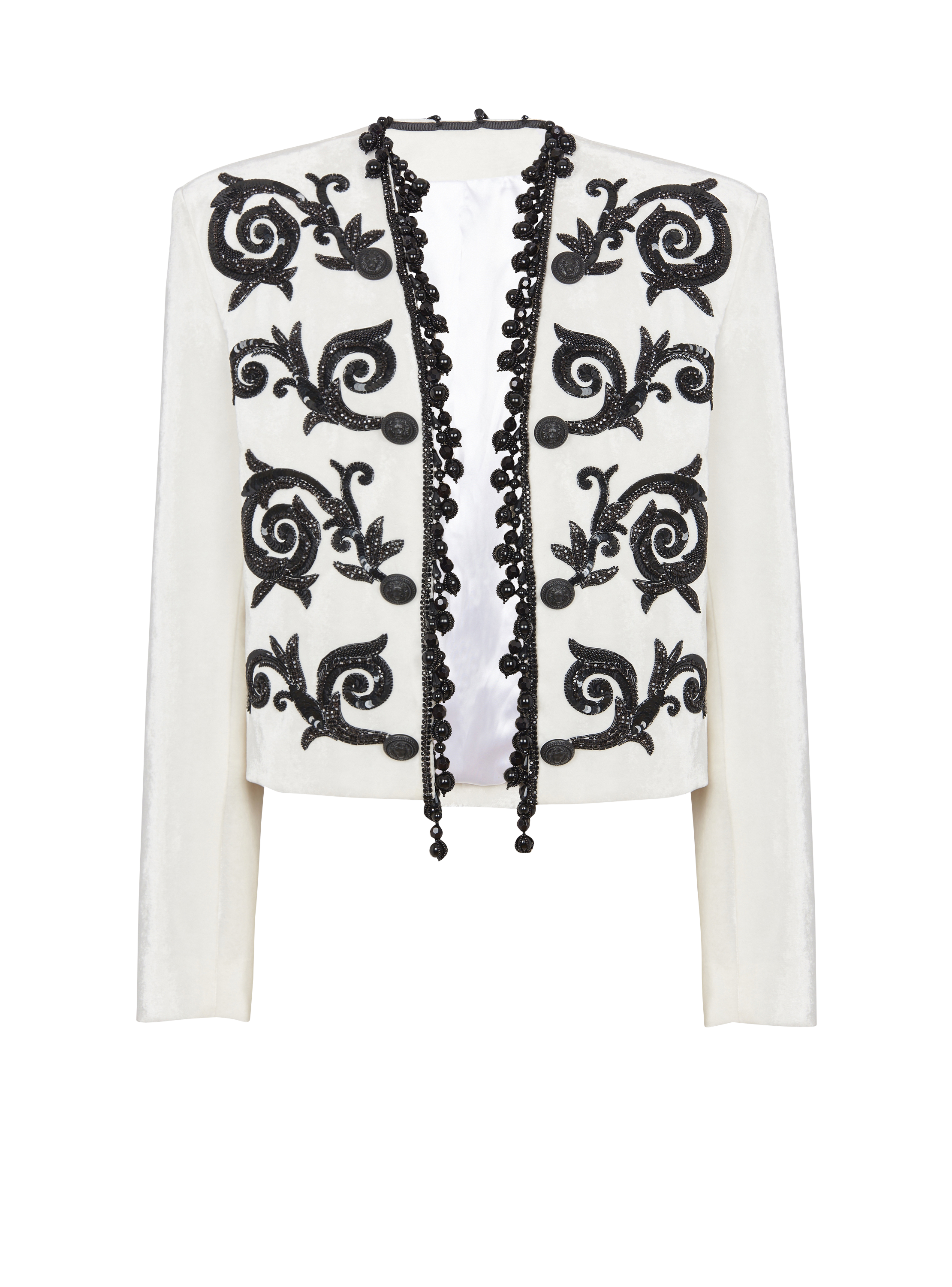 White embroidered jacket sale