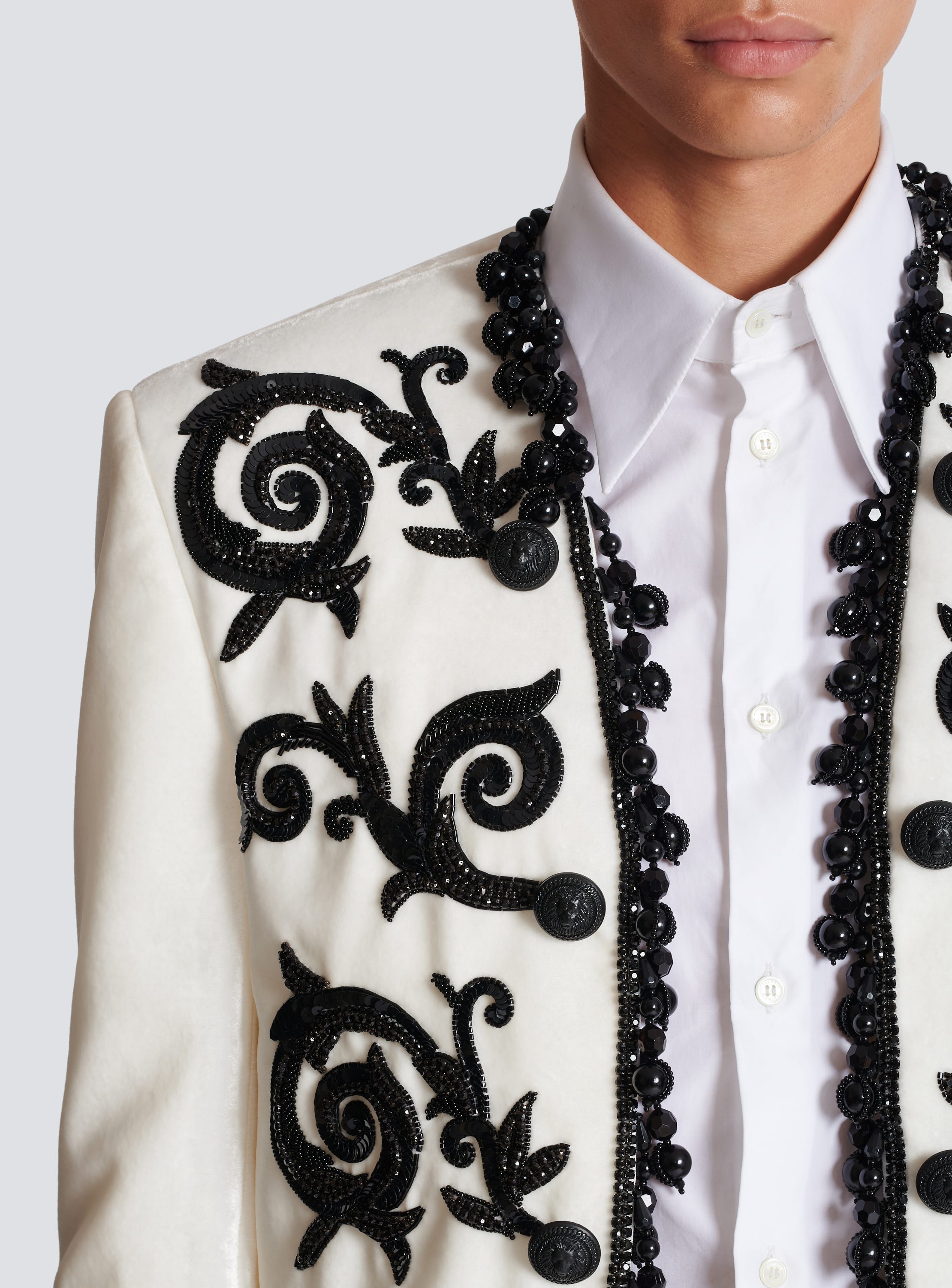 White clearance embroidered jacket