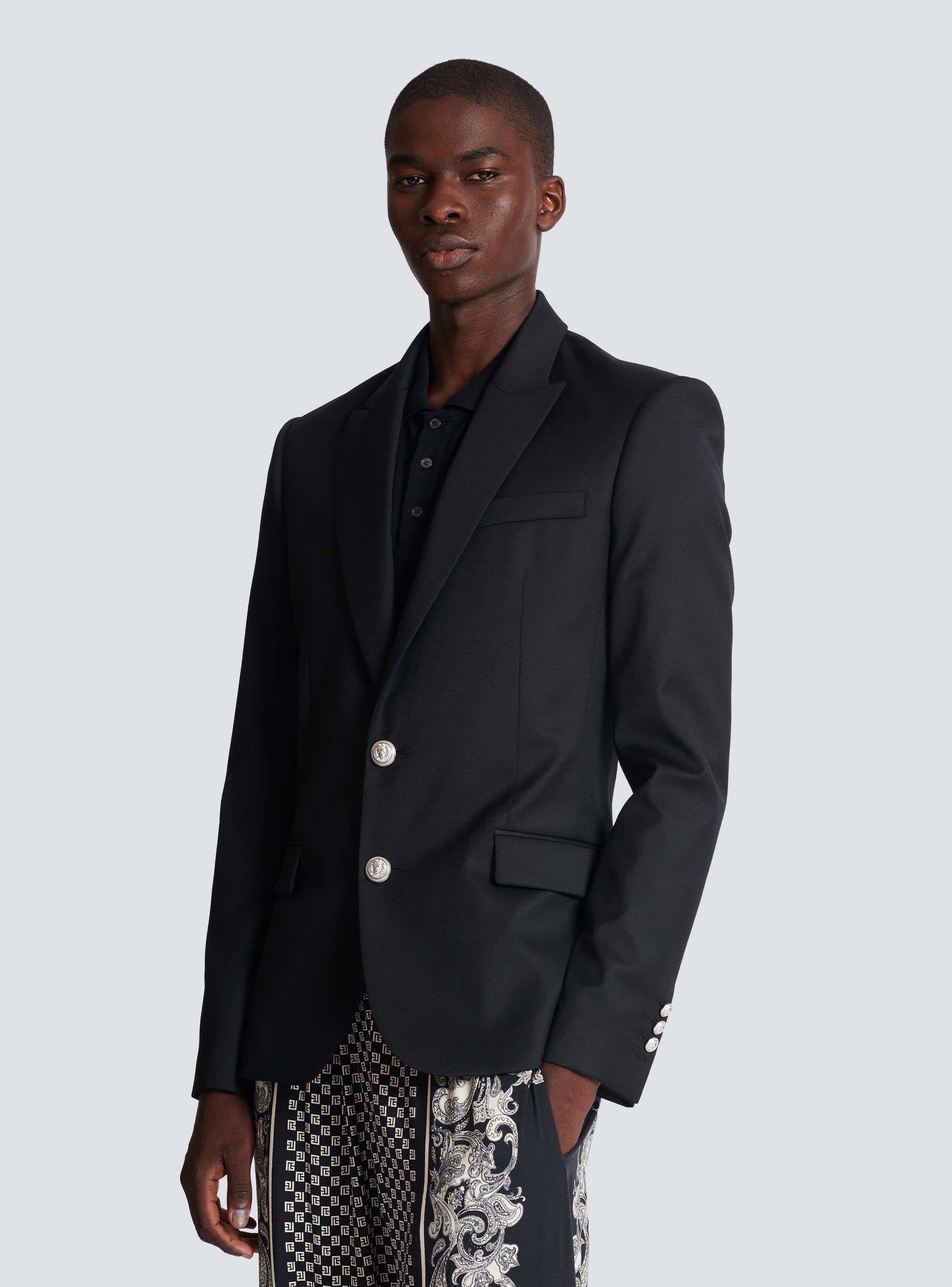 2-button wool jacket black - Men | BALMAIN
