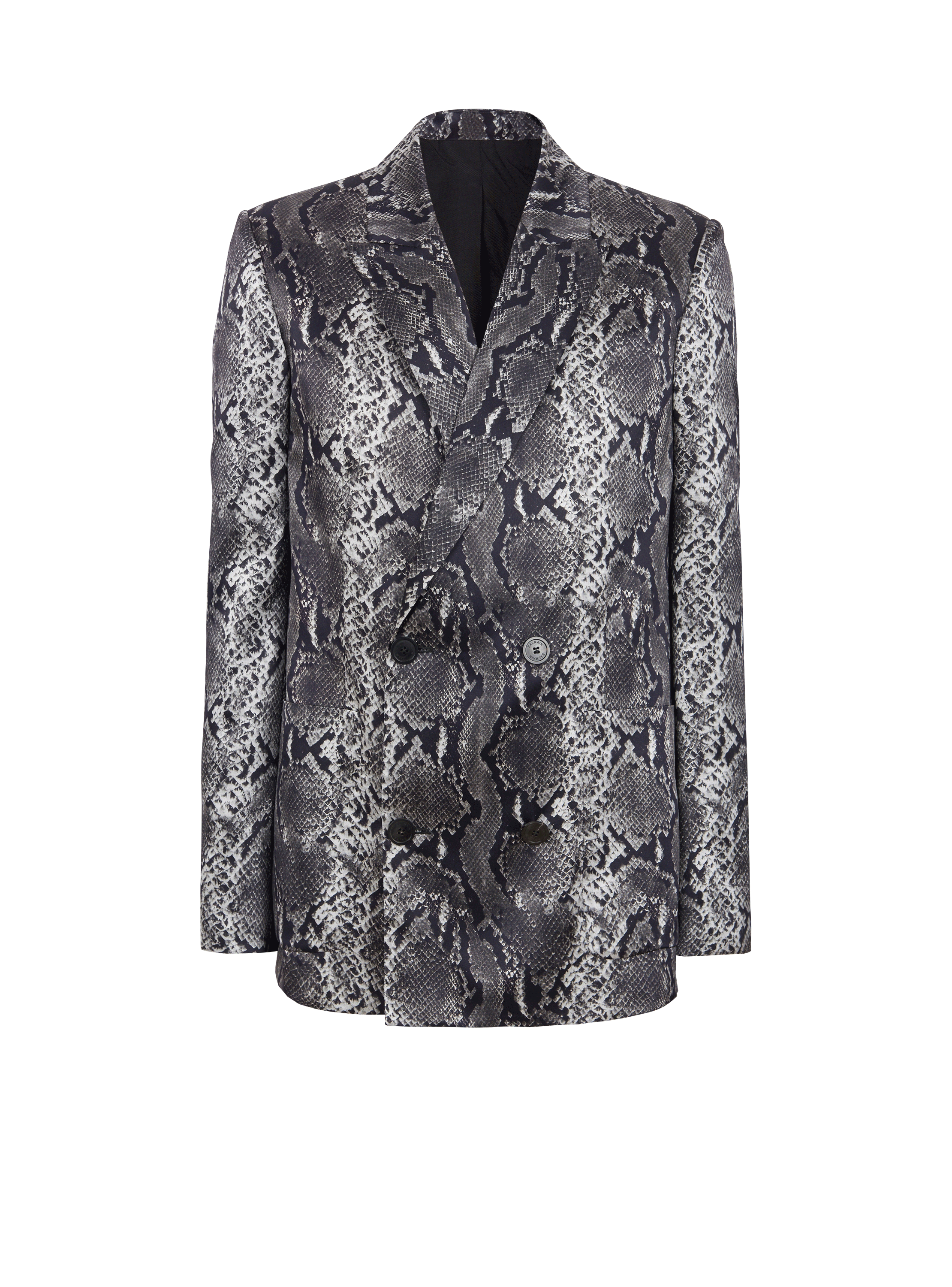 Printed silk blazer