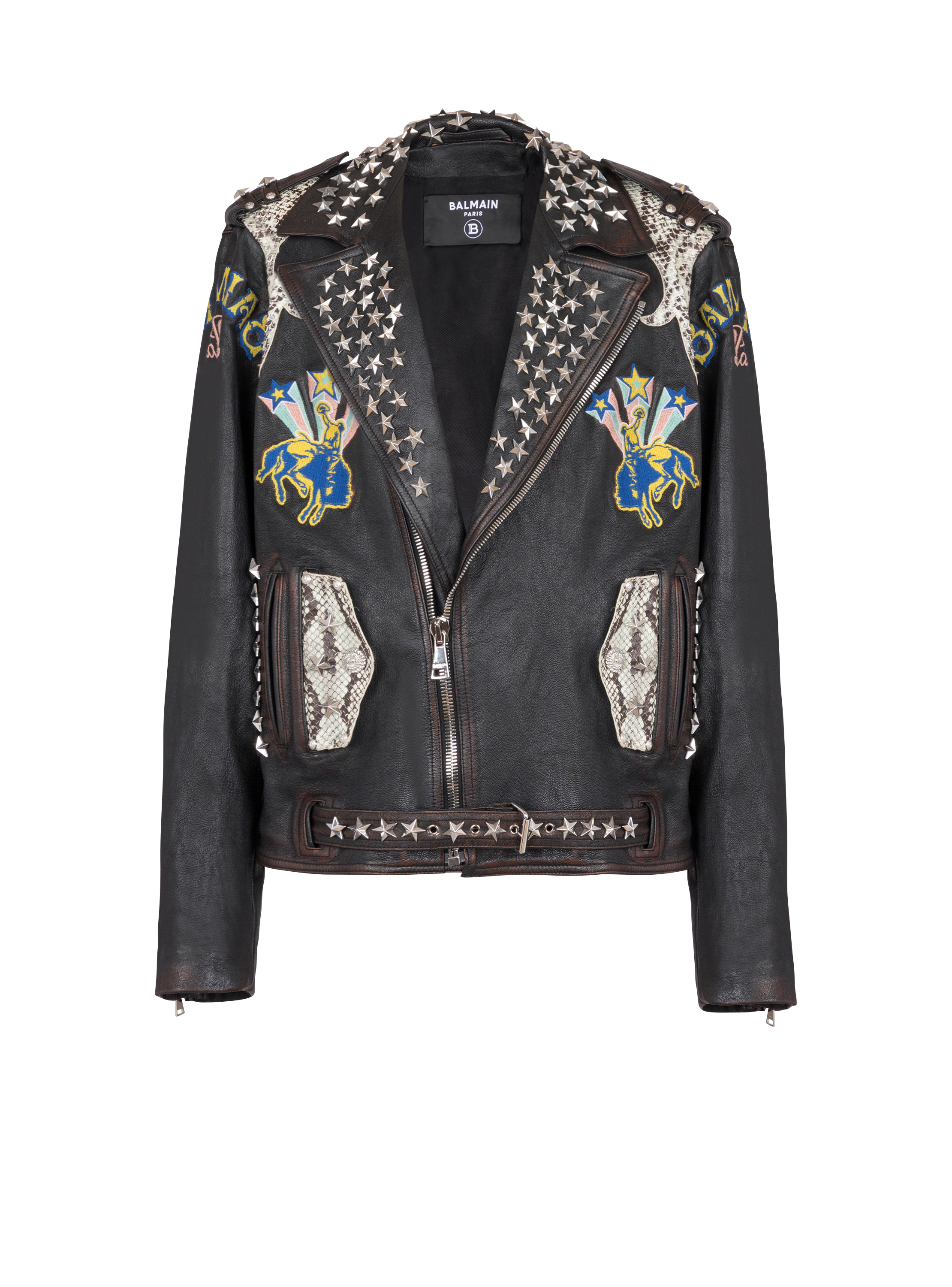 Balmain Western leather biker jacket