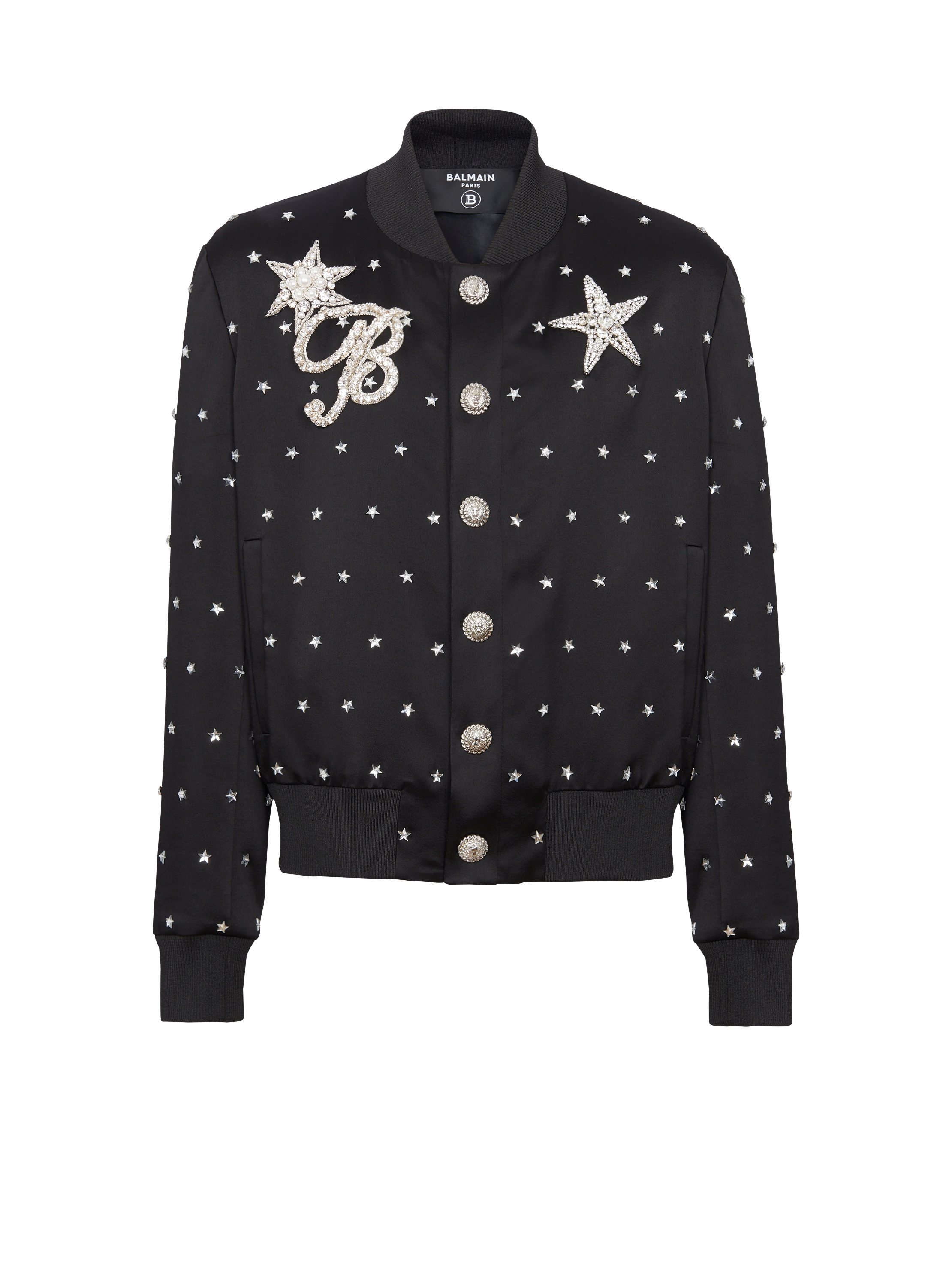 Blouson bomber brodé avec étoiles