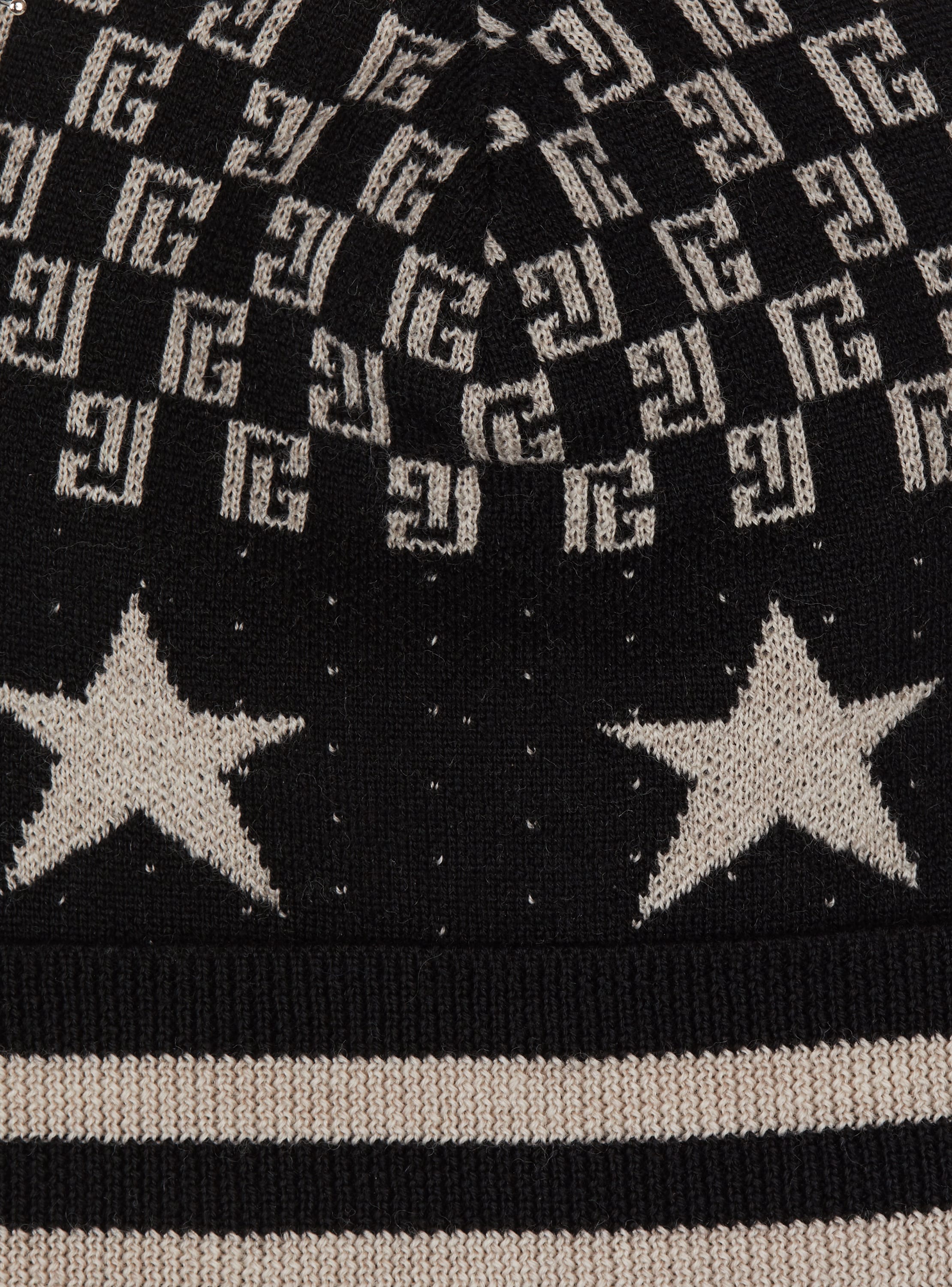 Bonnet mini monogramme et étoiles noir - Homme