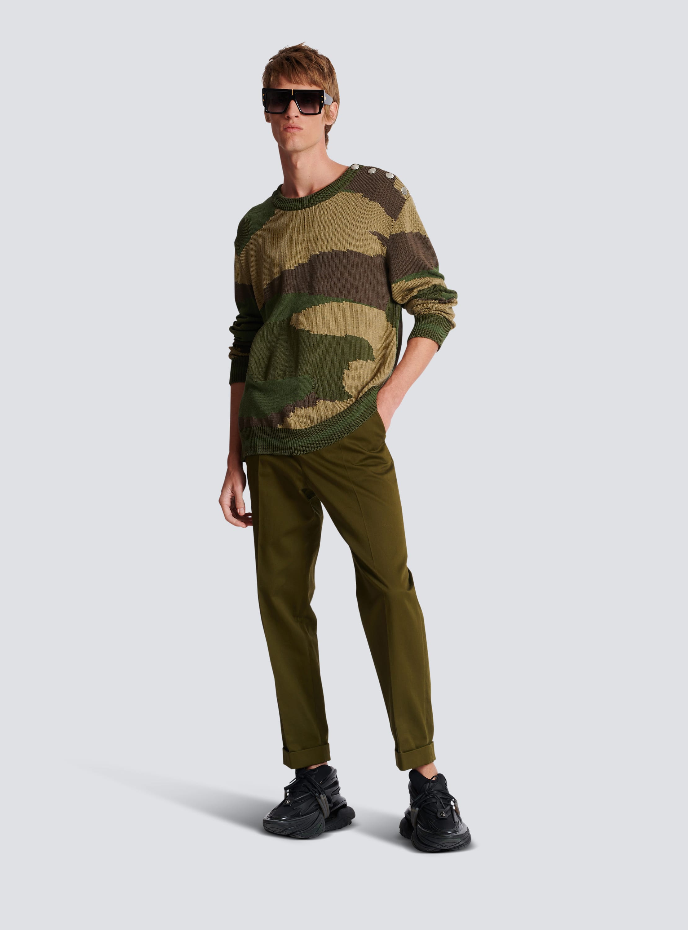 Wool camouflage jumper
