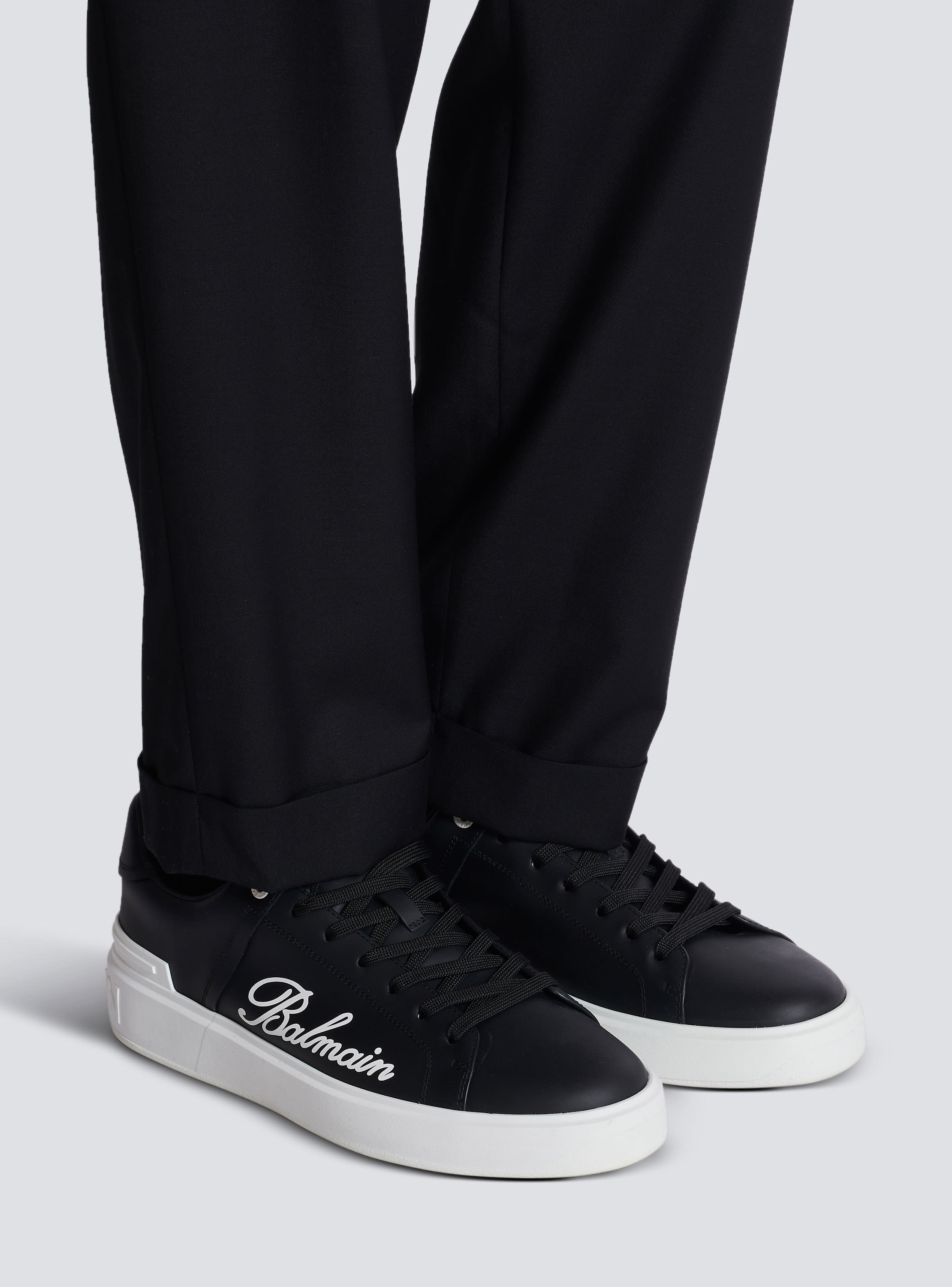 B-Court Balmain Signature calfskin trainers - Men | BALMAIN