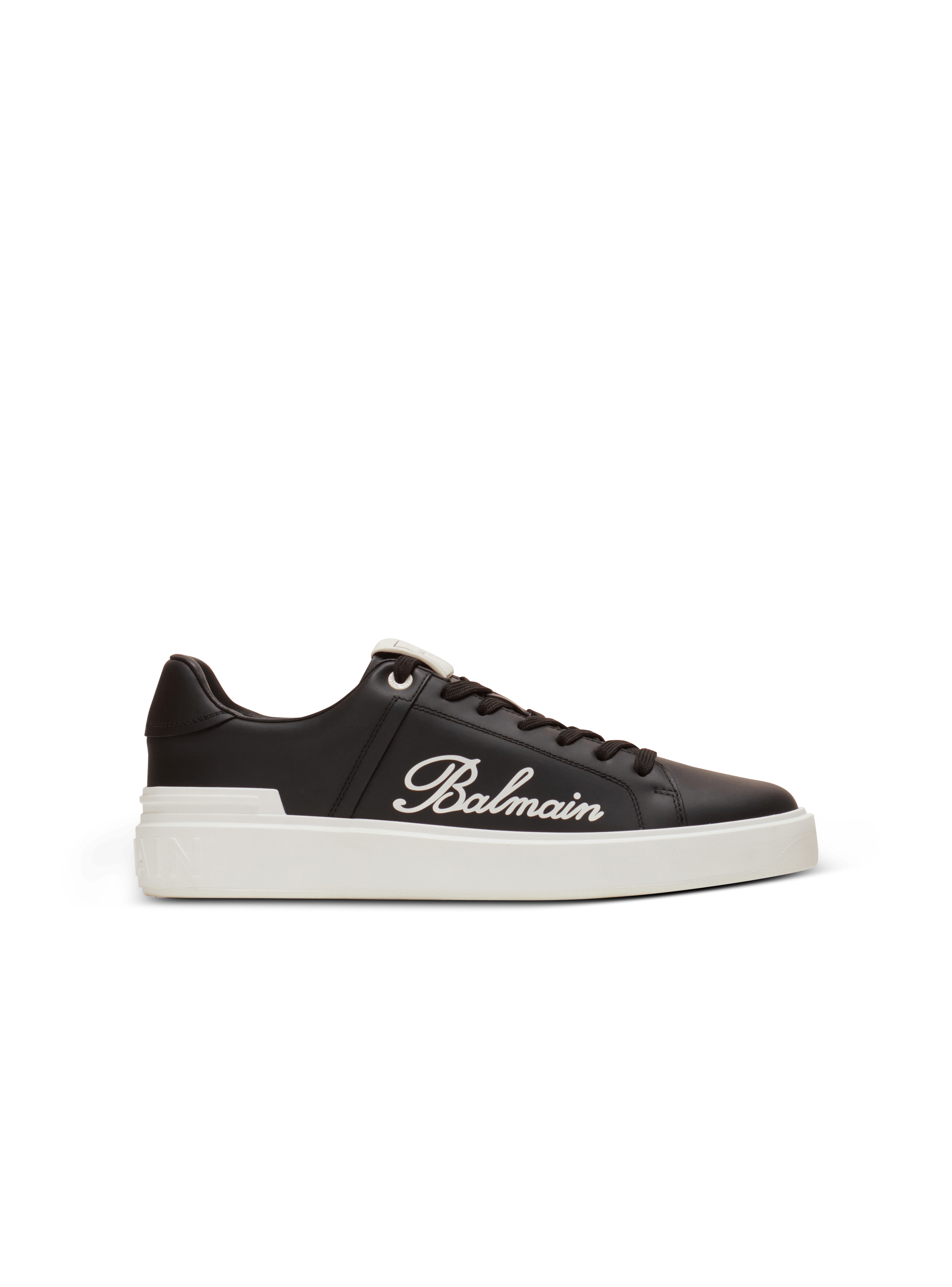 B Court Balmain Signature calfskin trainers black Men BALMAIN