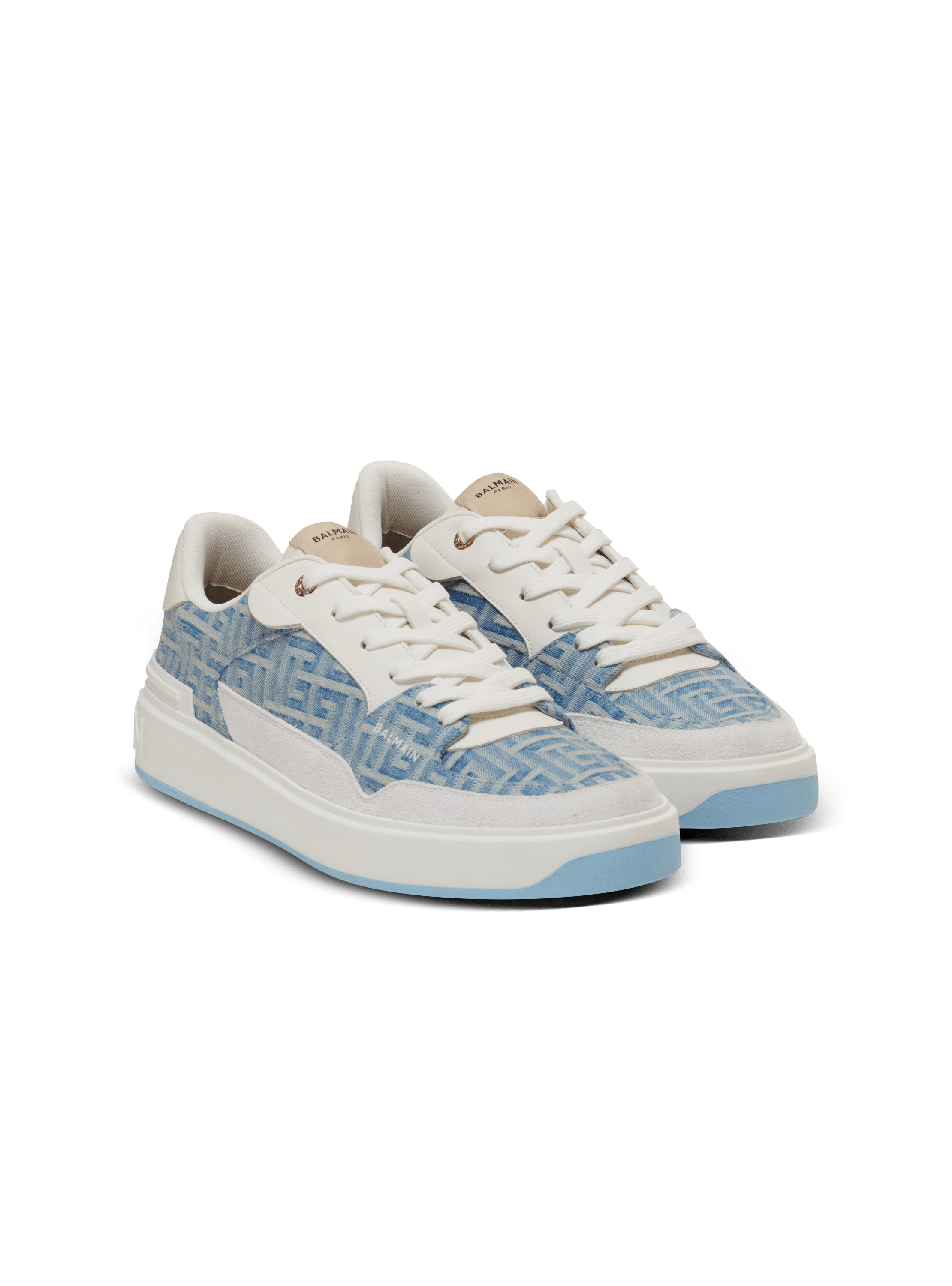 Baskets B-Court Flip en denim monogramme PB Labyrinthe