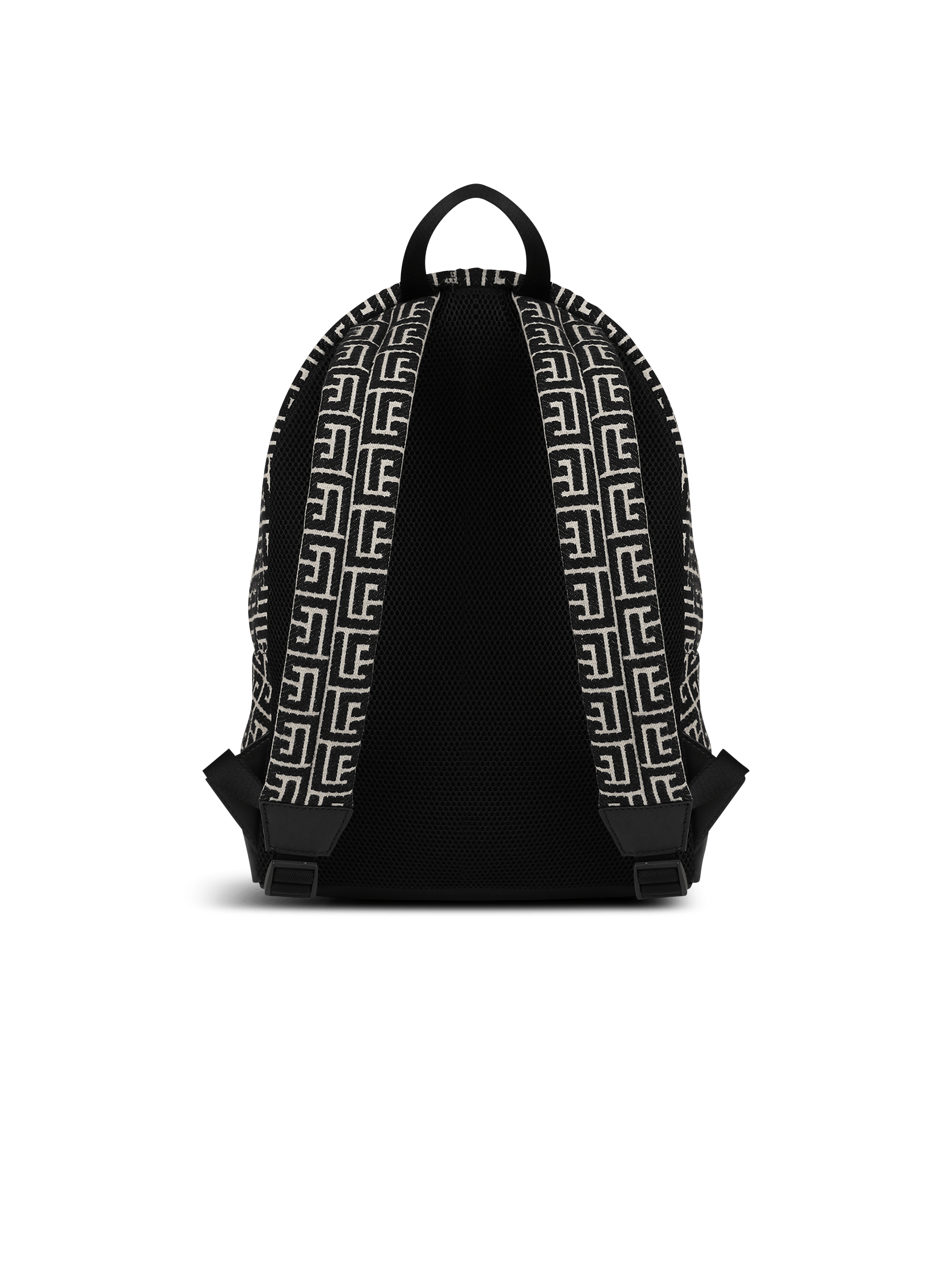 Backpack with jacquard monogram