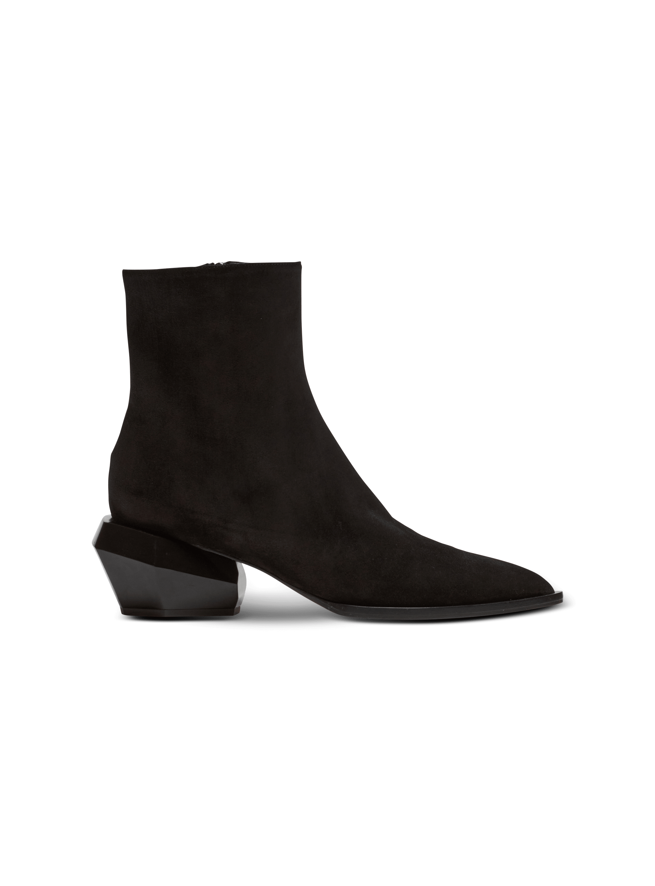 Bottines Billy à talon diamant en cuir suédé