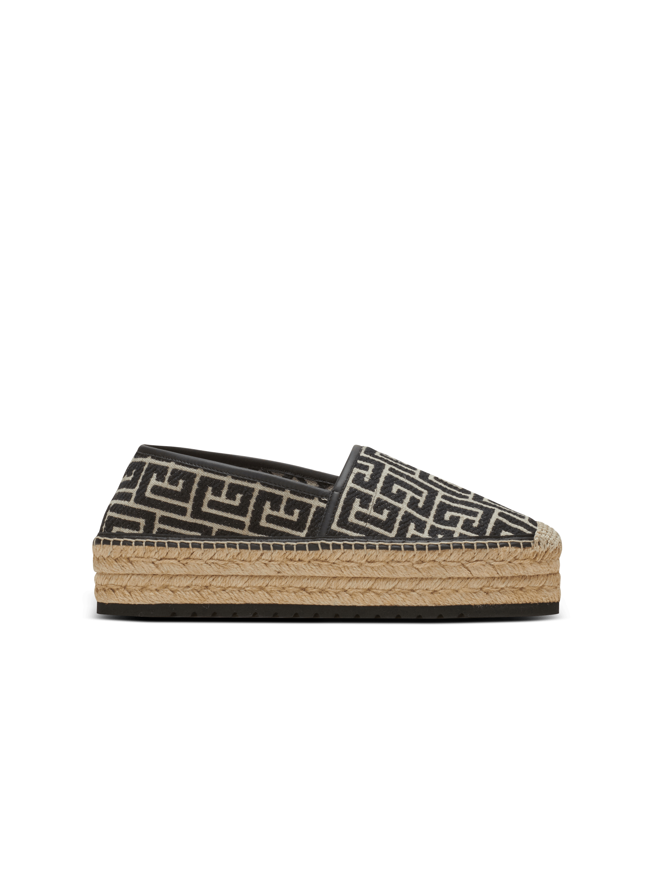 balmain paris Espadrilles Alex en jacquard monogramme noir - Homme