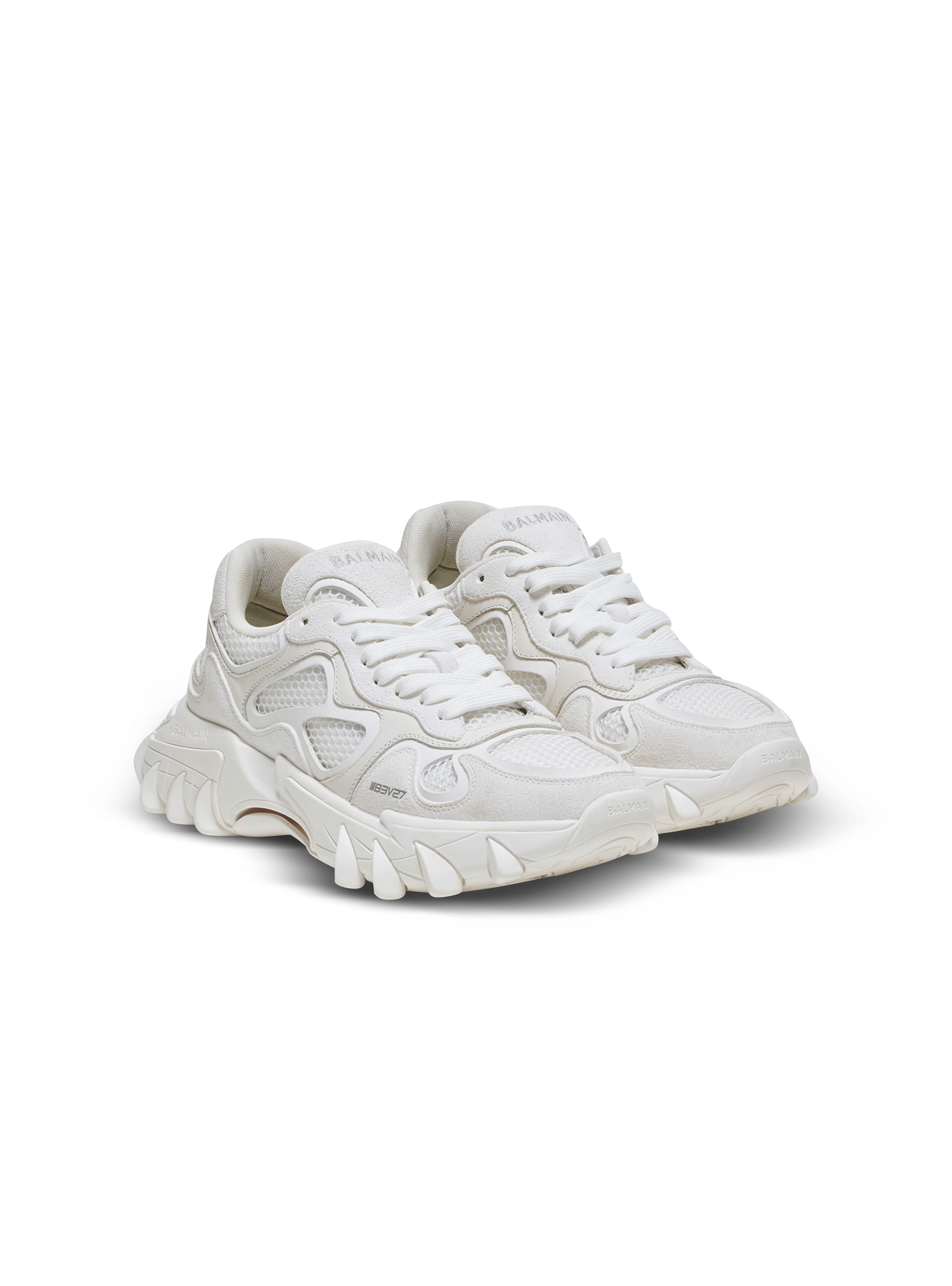 Sneakers B-East in pelle, camoscio e rete