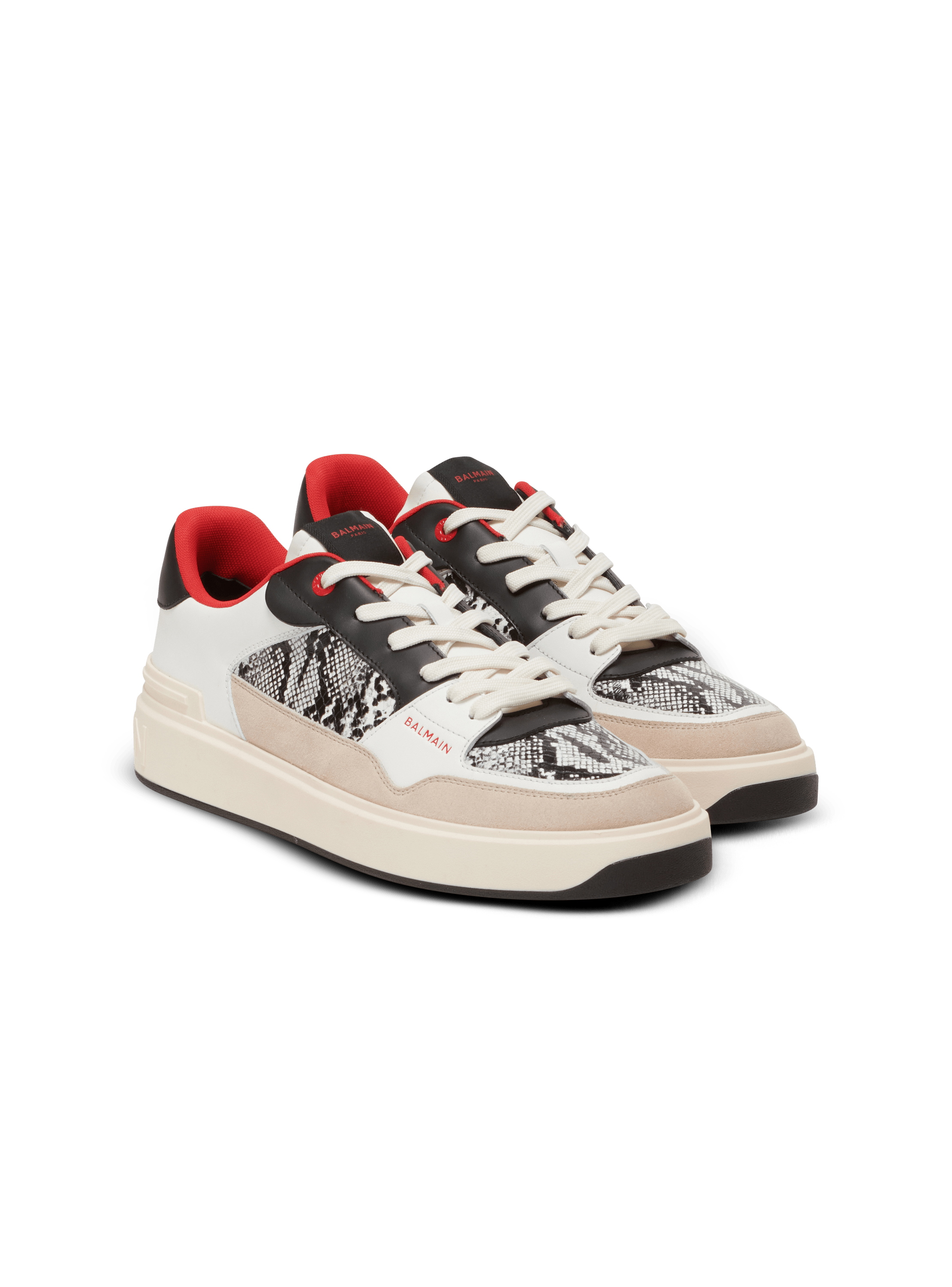 Sneakers B-Court Flip in pelle effetto pitone e pelle scamosciata