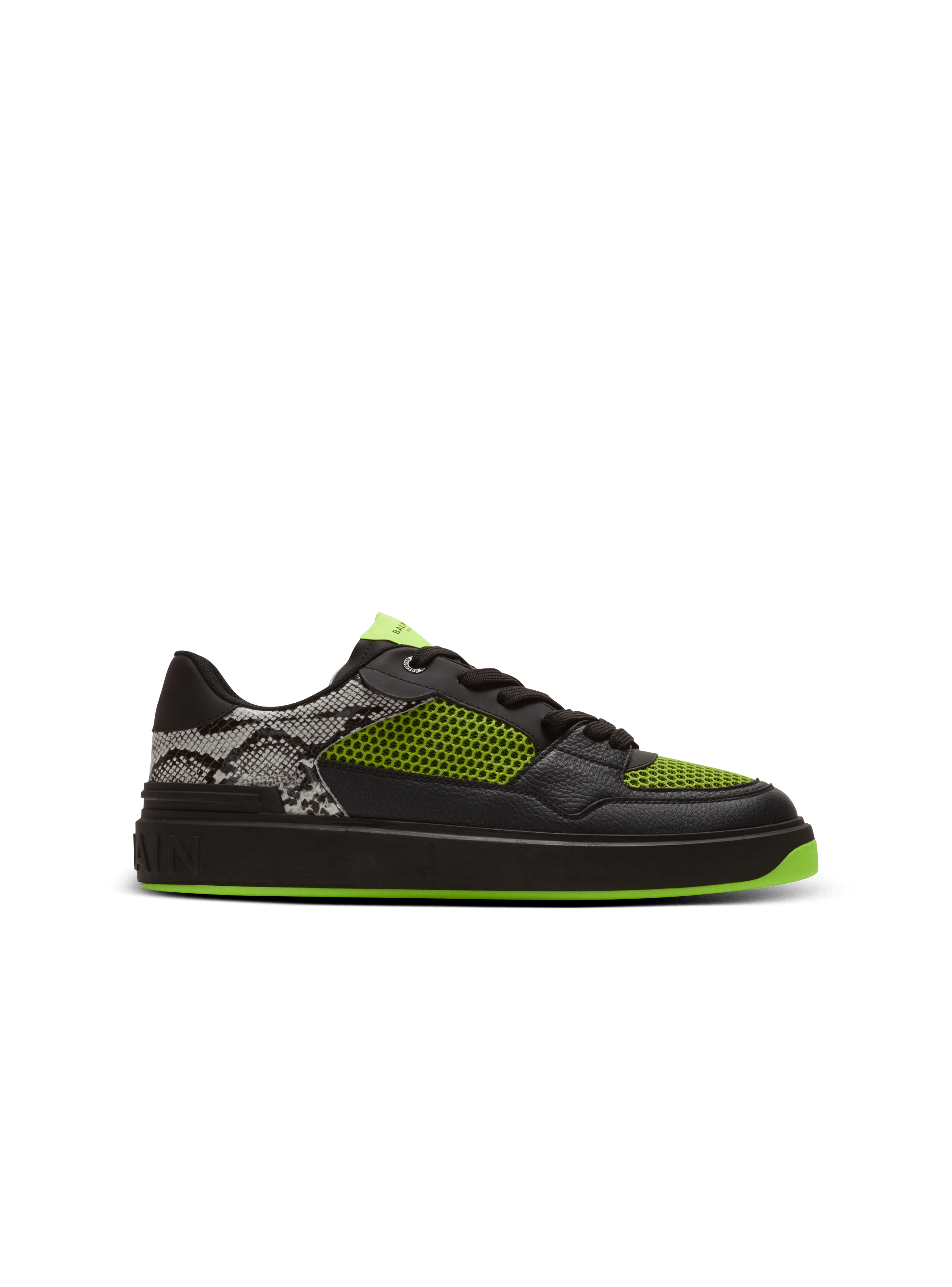 Sneakers B-Court Flip aus Leder in Python-Optik und Mesh , schwarz, hi-res