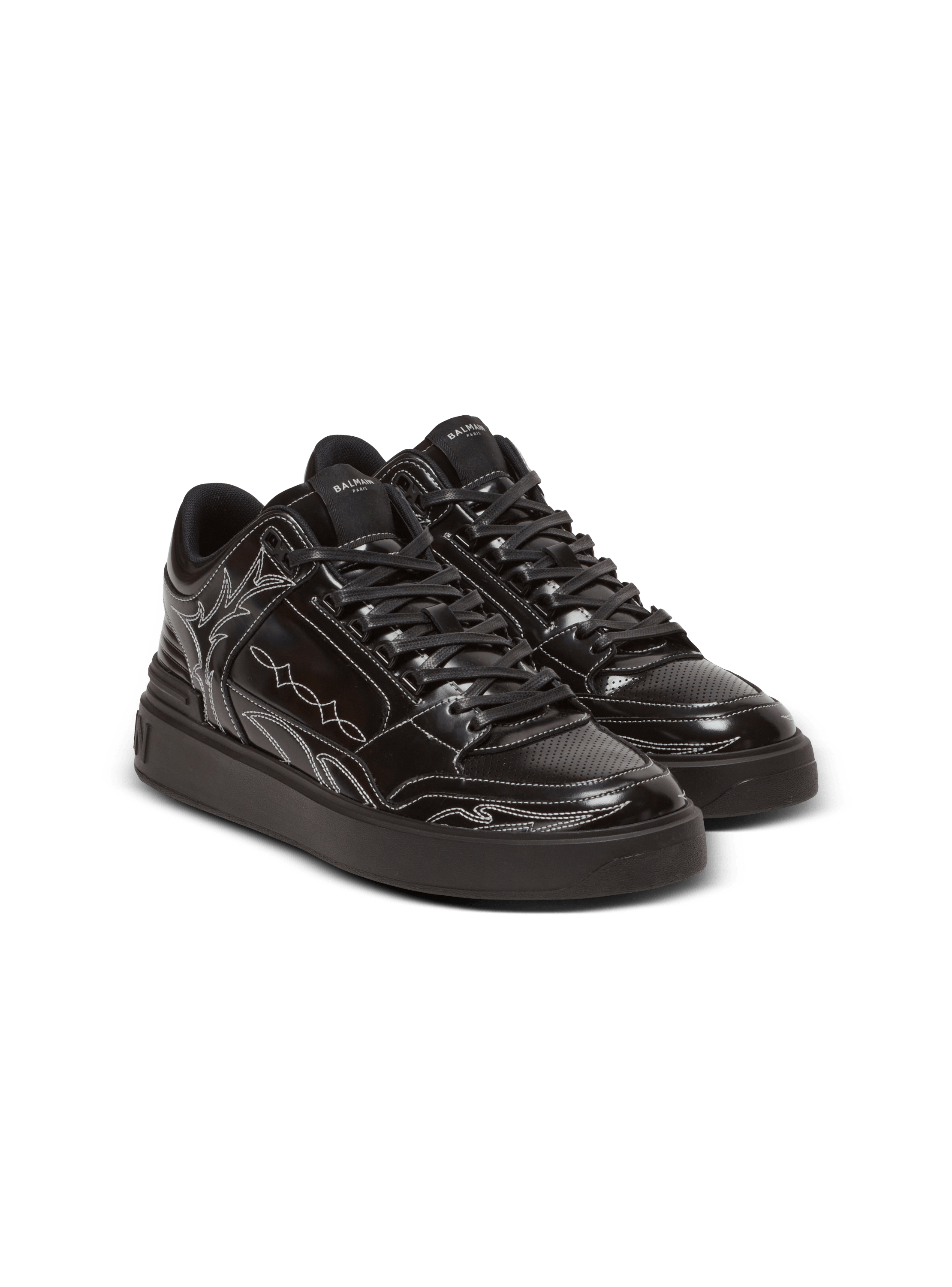 Sneakers B-Court Mid Top in pelle glacé Western