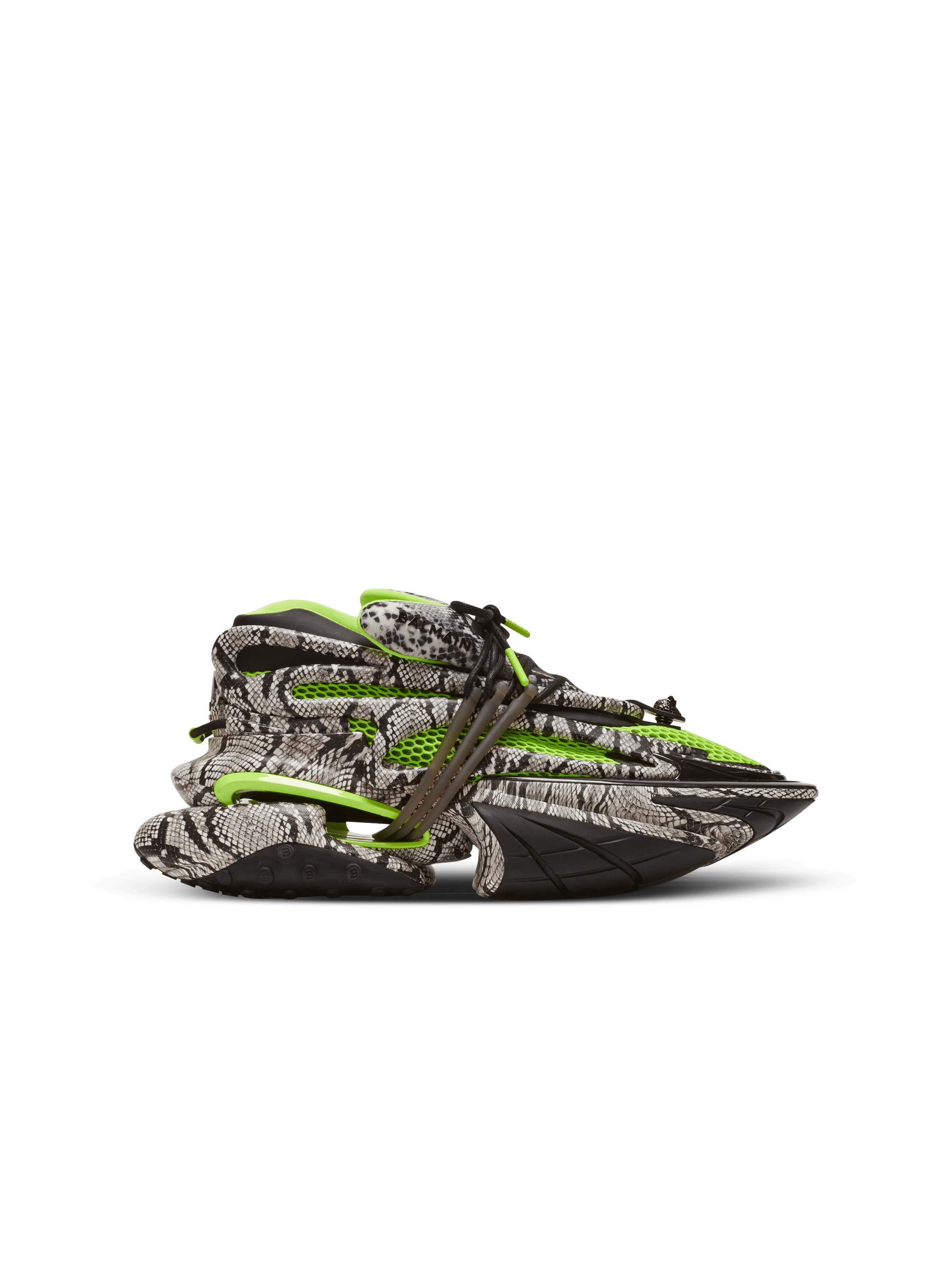 Unicorn mesh and snakeskin-effect leather trainers, multicolor, hi-res