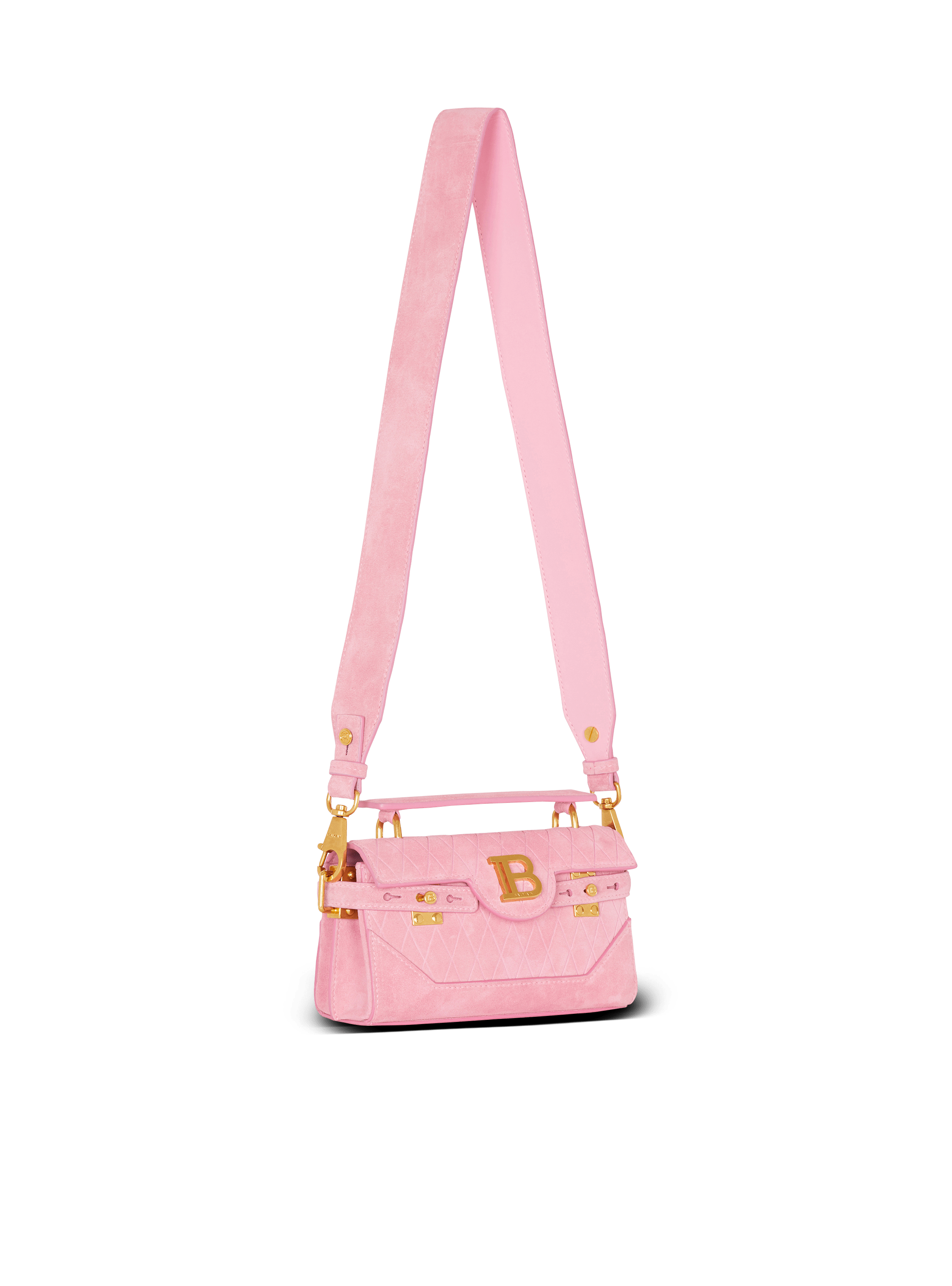 B-Buzz 19 bag in Grid embossed suede leather
