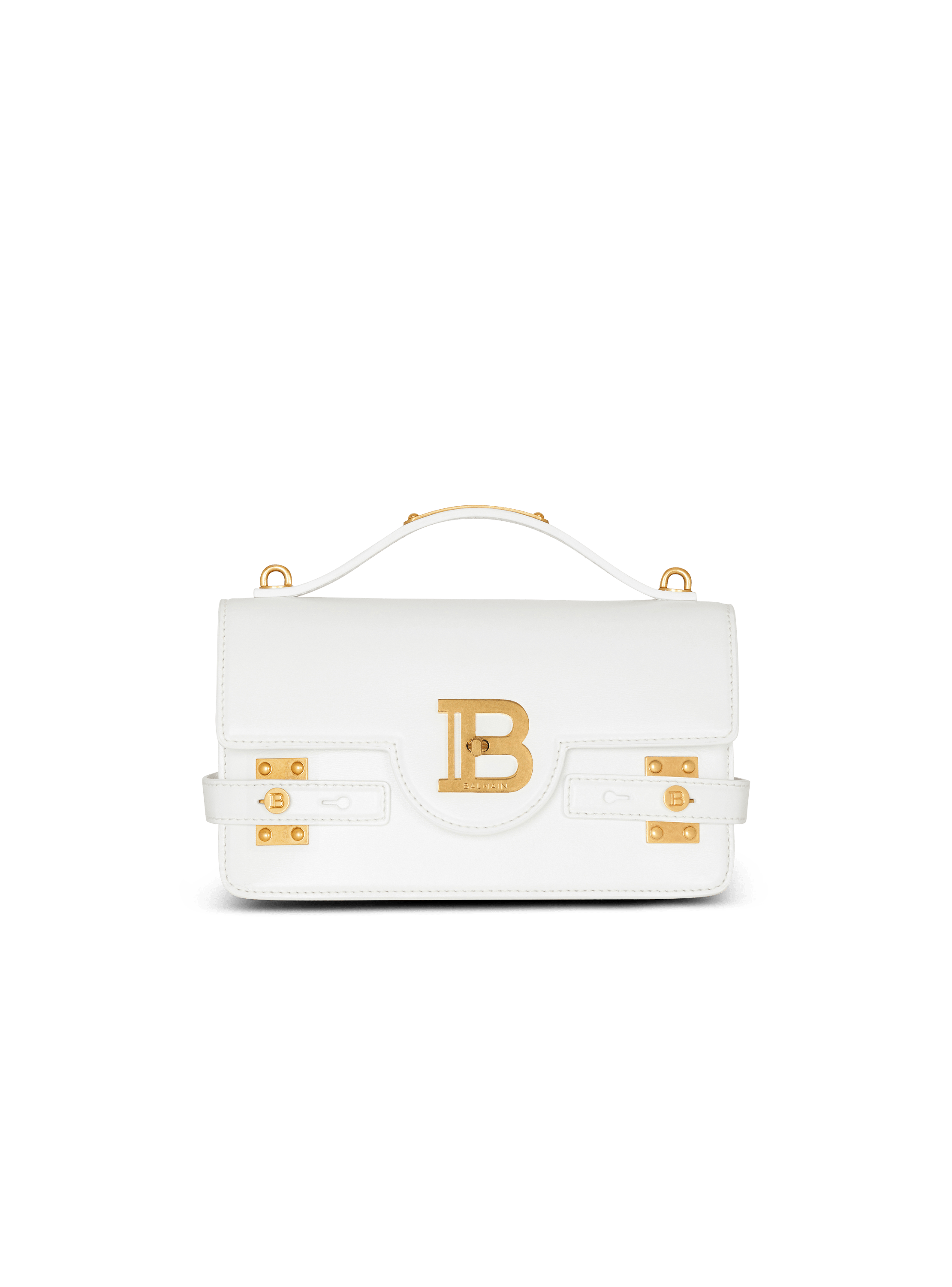 B-Buzz Shoulder 24 calfskin bag white - Women | BALMAIN