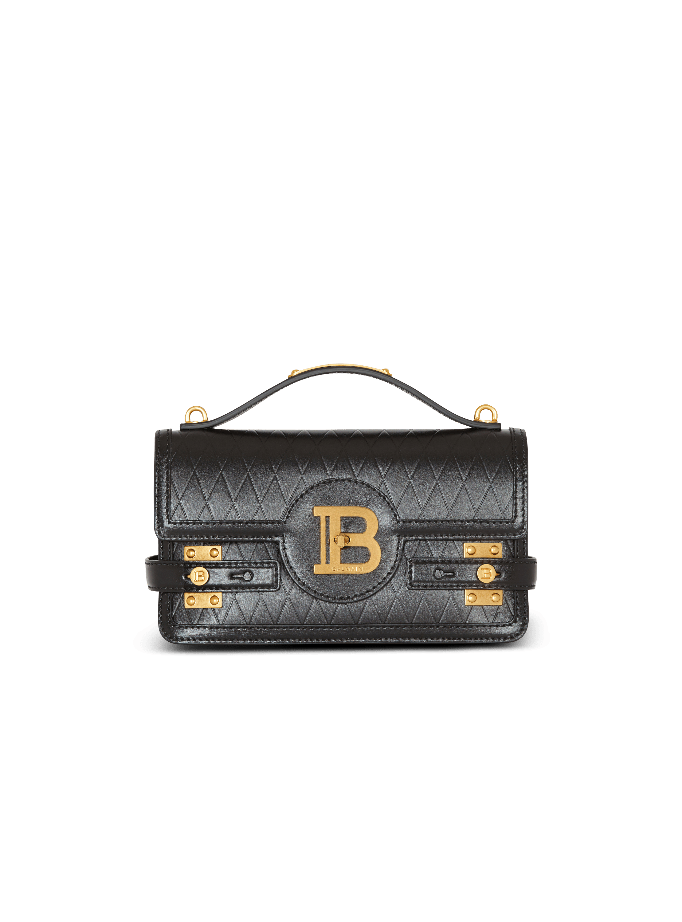 Bolso B-Buzz Shoulder 24 en piel de becerro con motivo Grid repujado