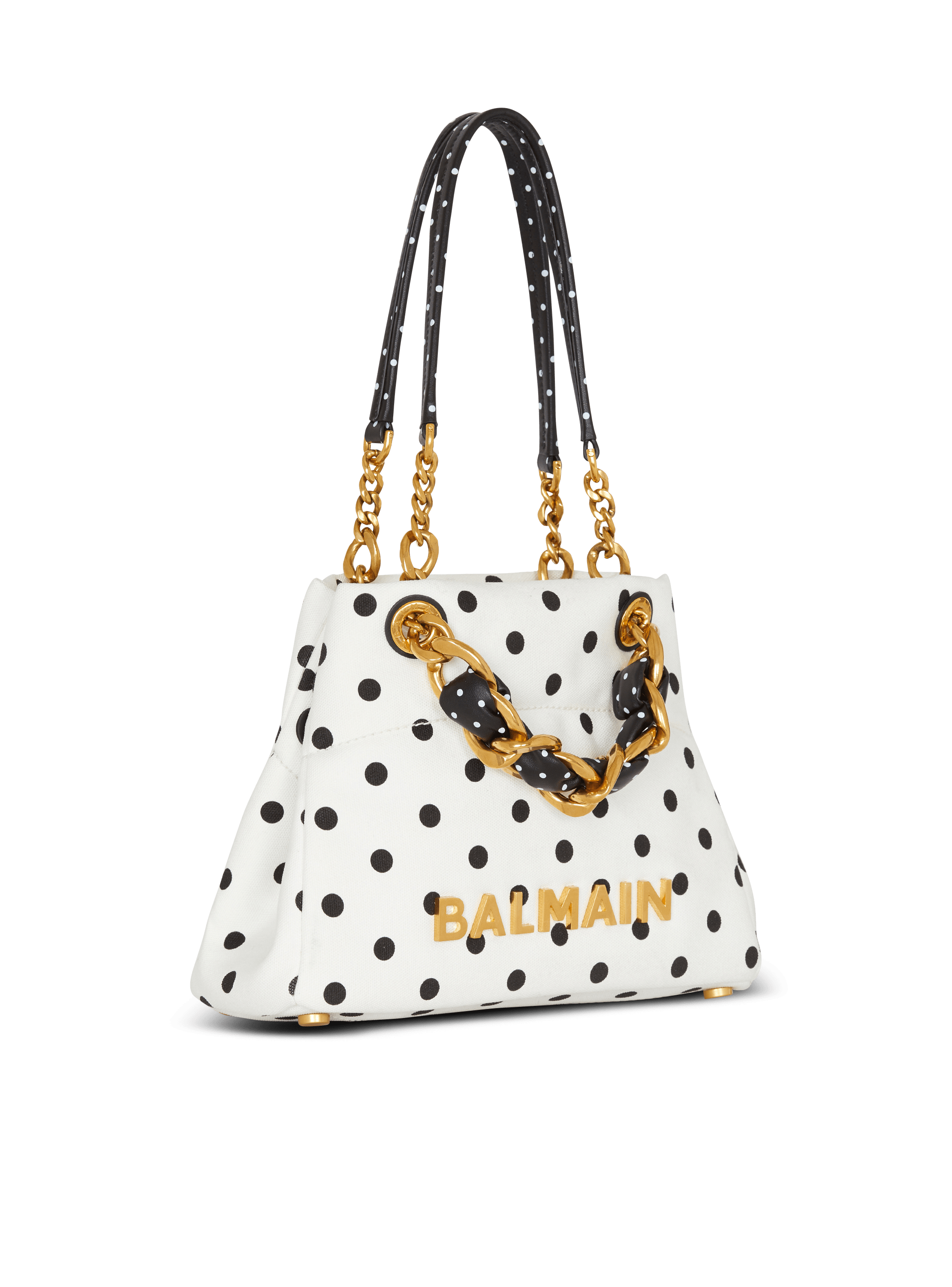 Bolso Cabas 1945 Soft Small de lona con estampado de lunares