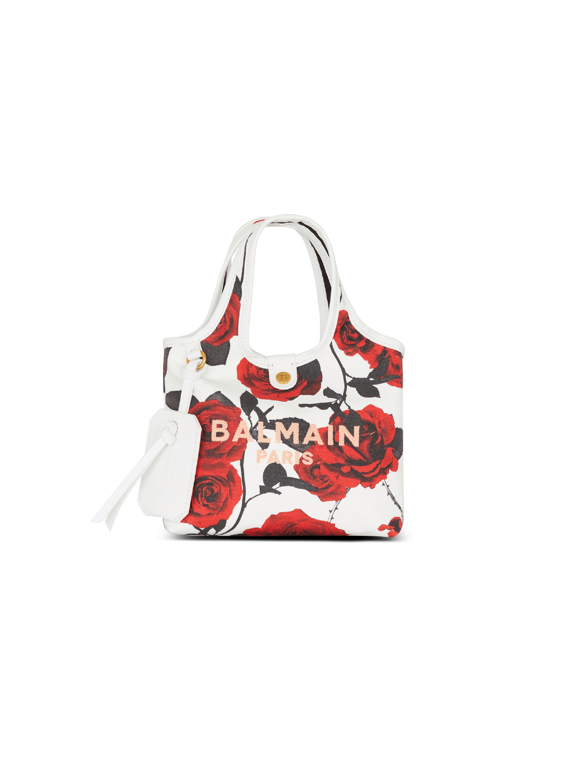 Mini-Shopper B-Army aus Canvas mit Rosen-Print