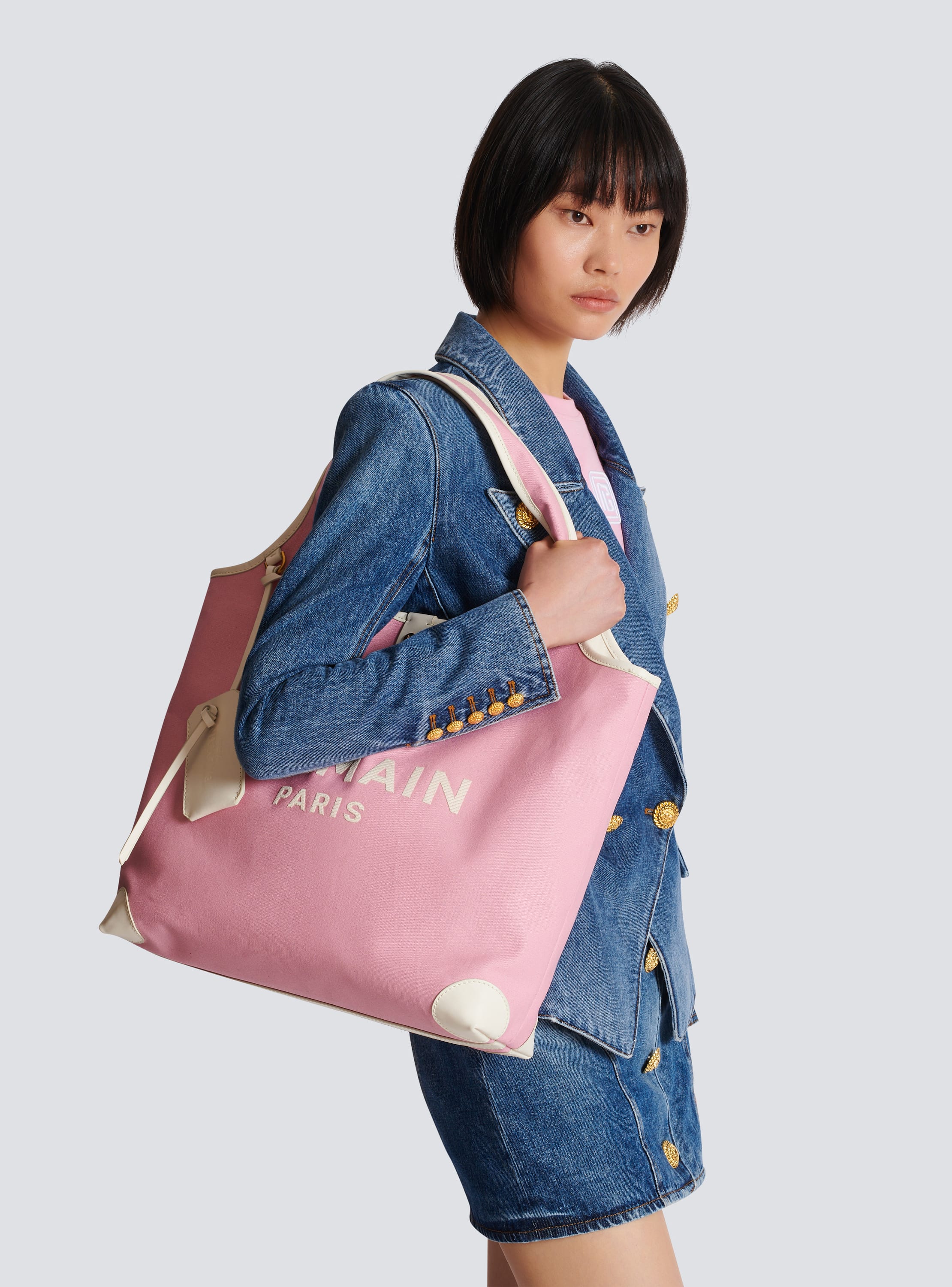 Grocery Bag B Army en toile et cuir