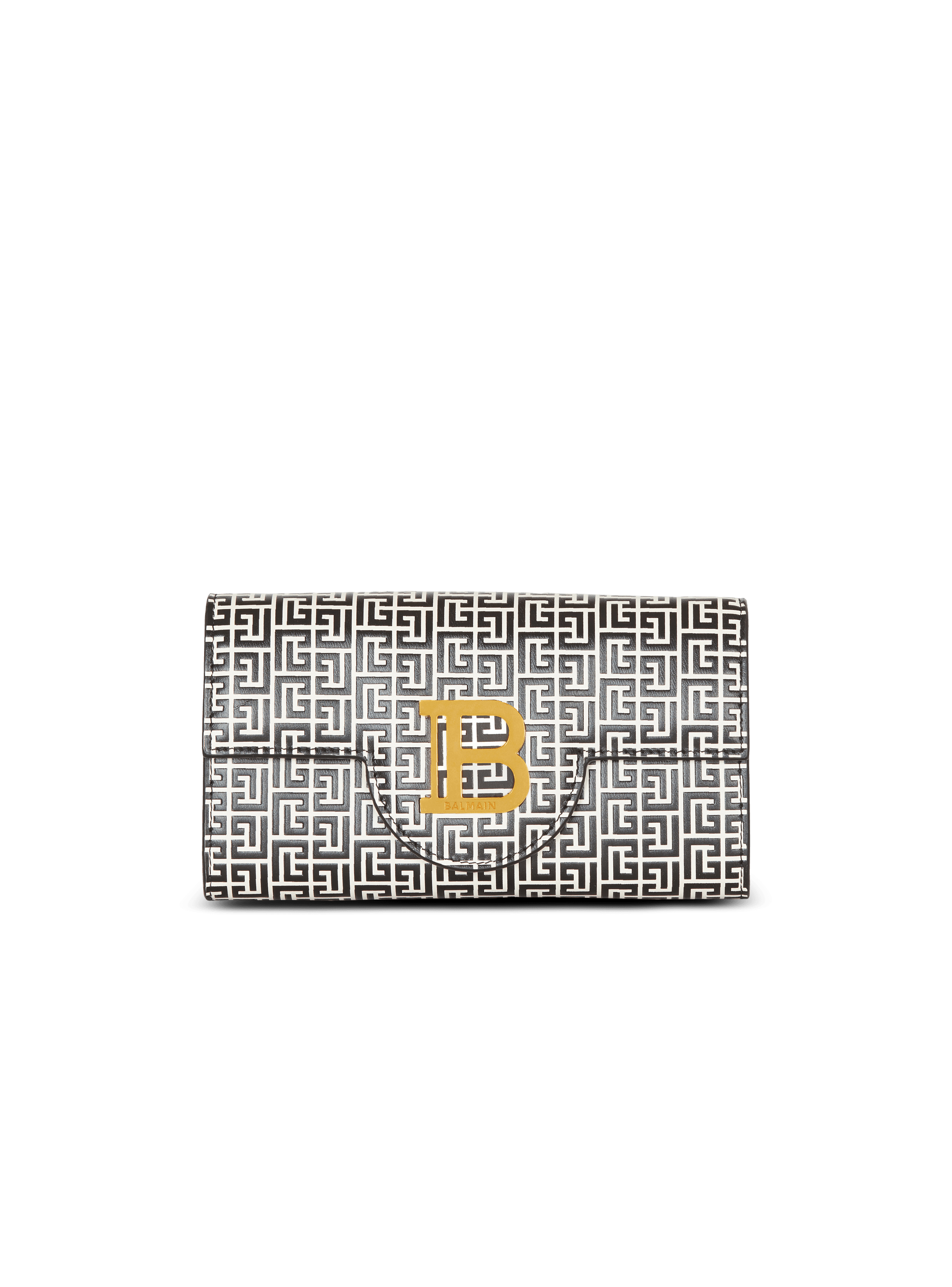 B-Buzz wallet in embossed calfskin with a PB Labyrinth monogram