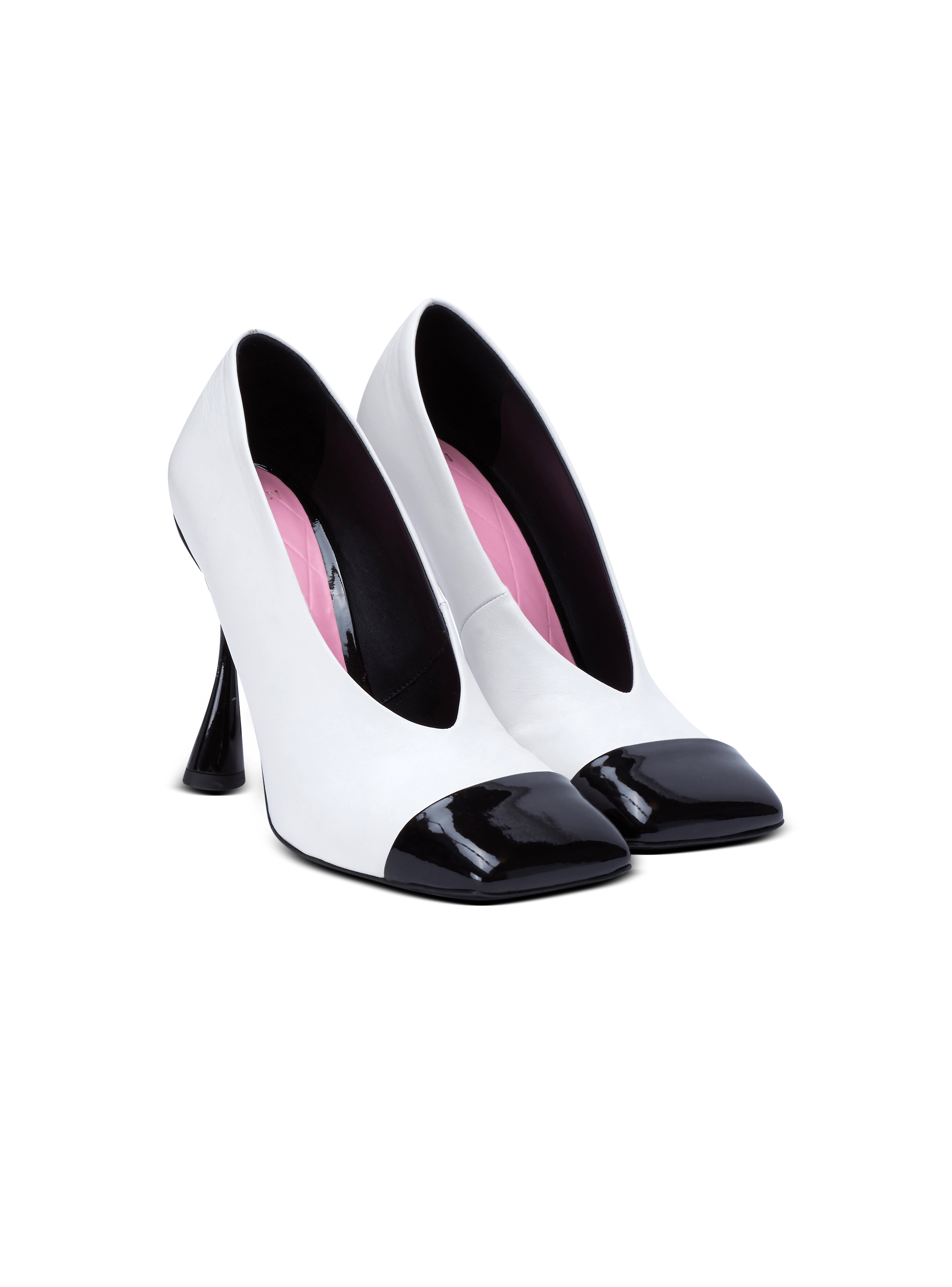 Eden two-tone pumps in lambskin and patent leather