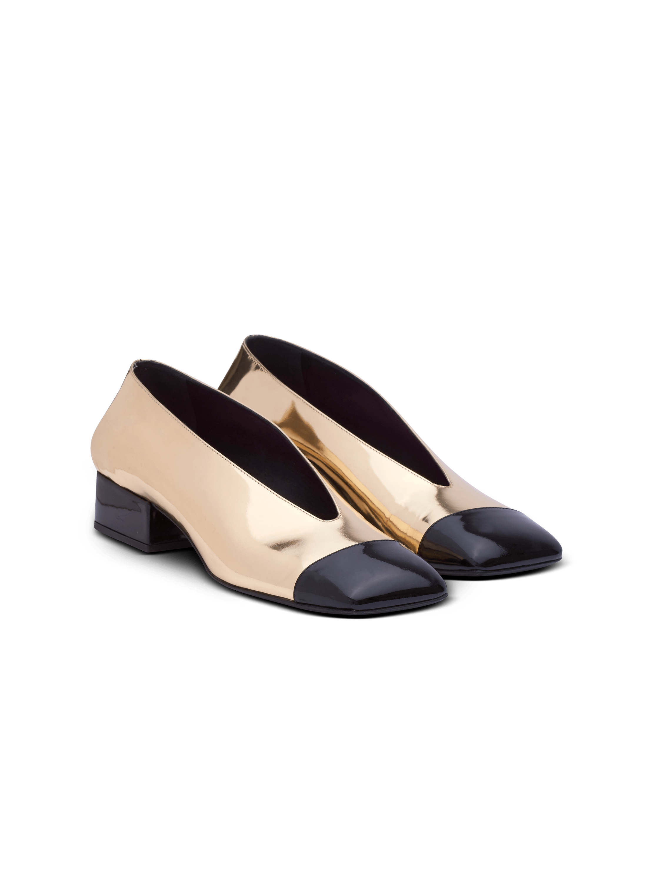 Eden ballet flats in mirrored and patent leather