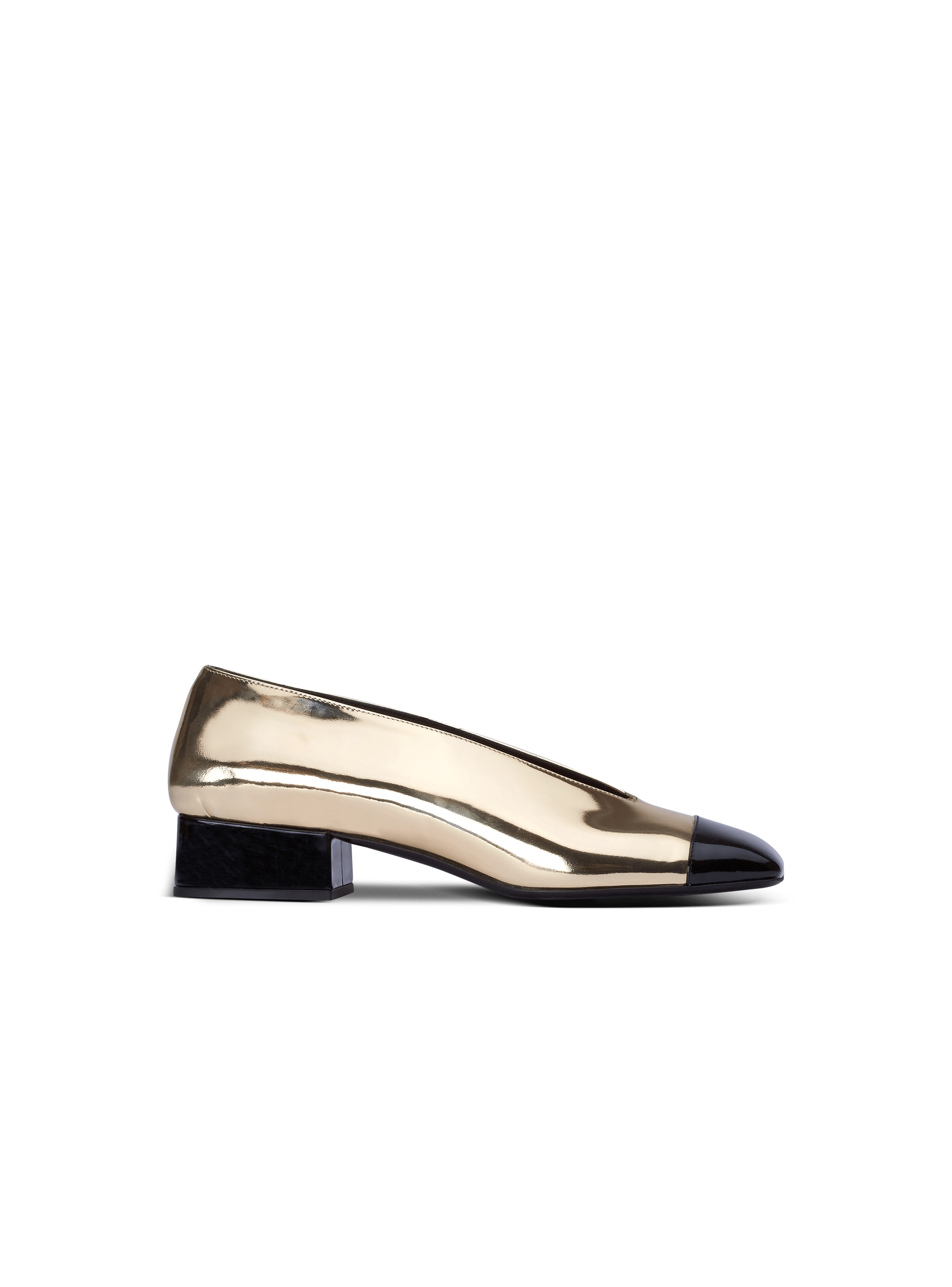 Eden ballet flats in mirrored and patent leather, gold, hi-res
