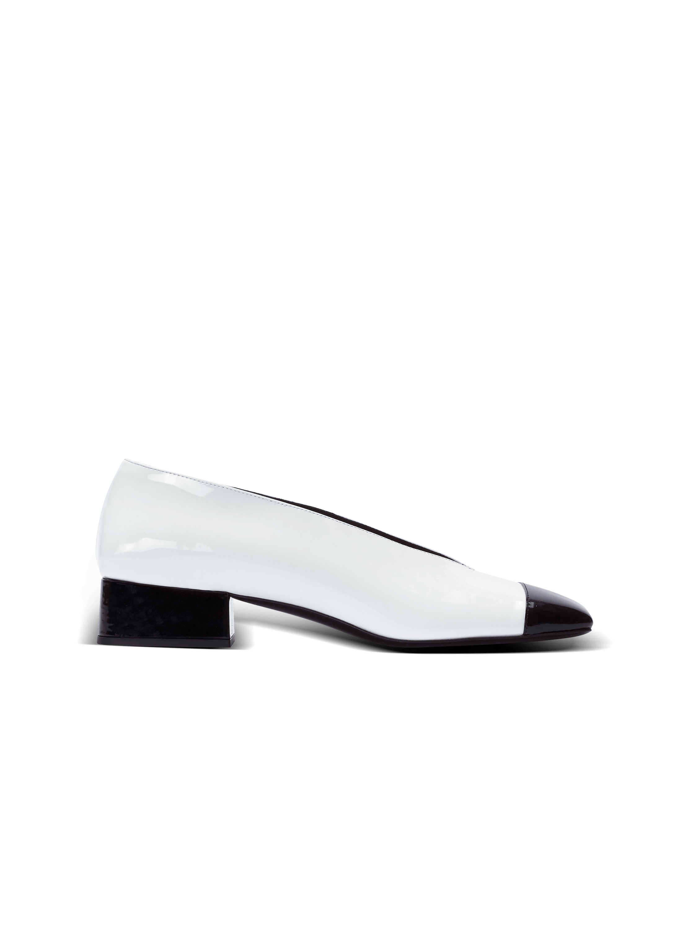 Eden two-tone patent leather ballet flats, white, hi-res